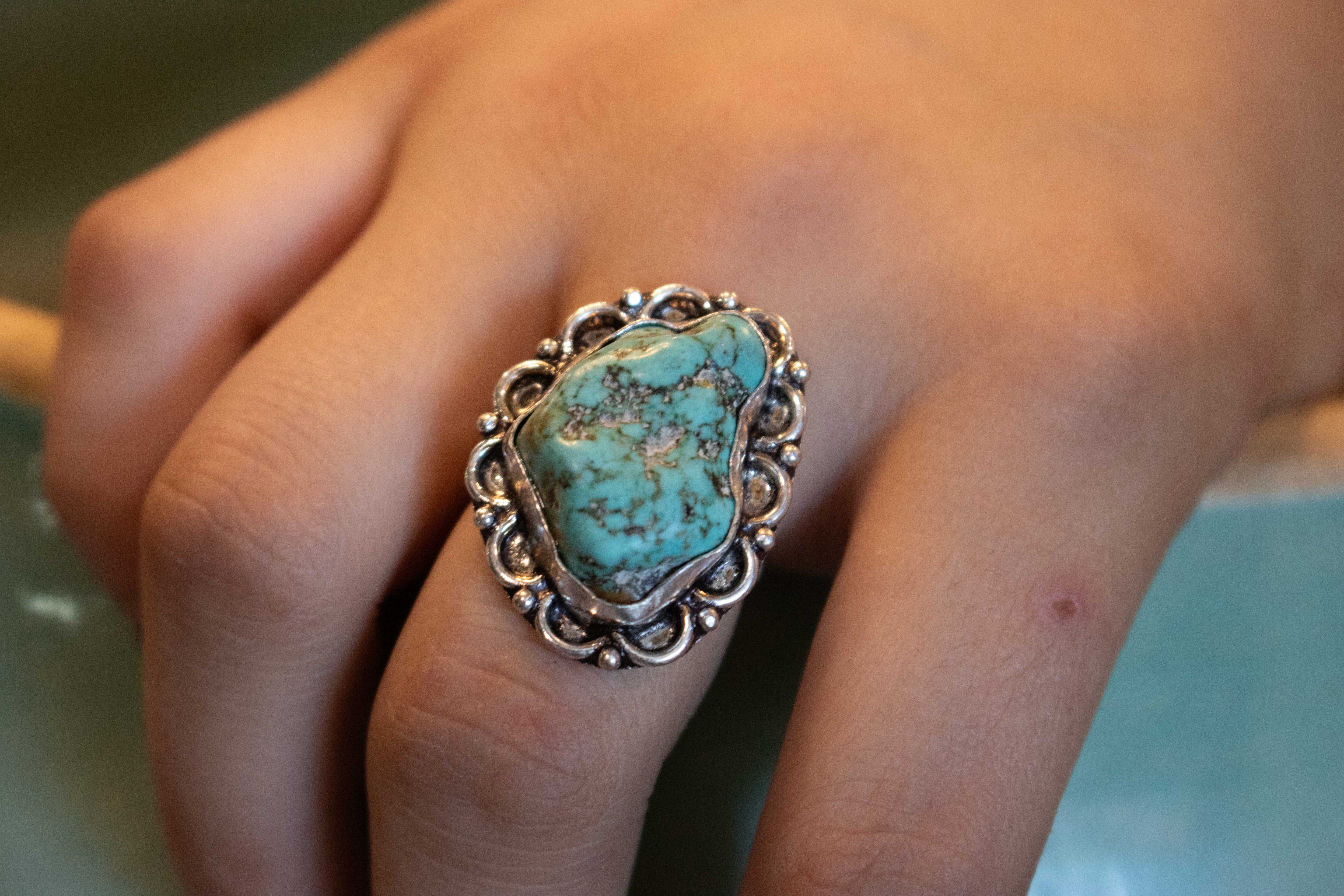 Faux Turquoise Gemstone Ring Size 9