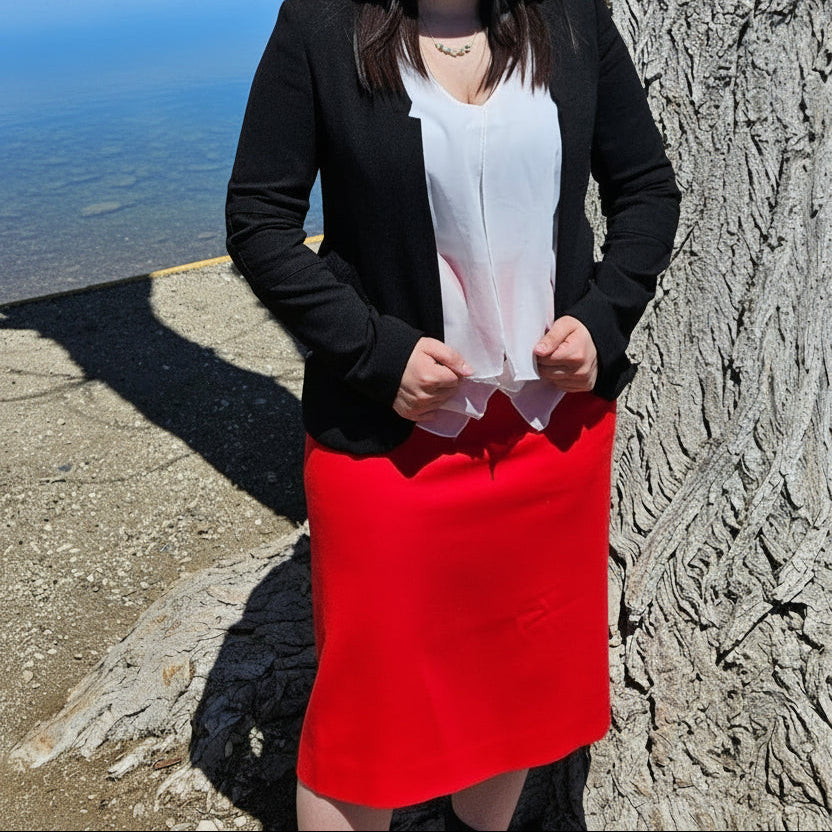 Pendleton Virgin Wool Red Skirt from the 70's Size Large