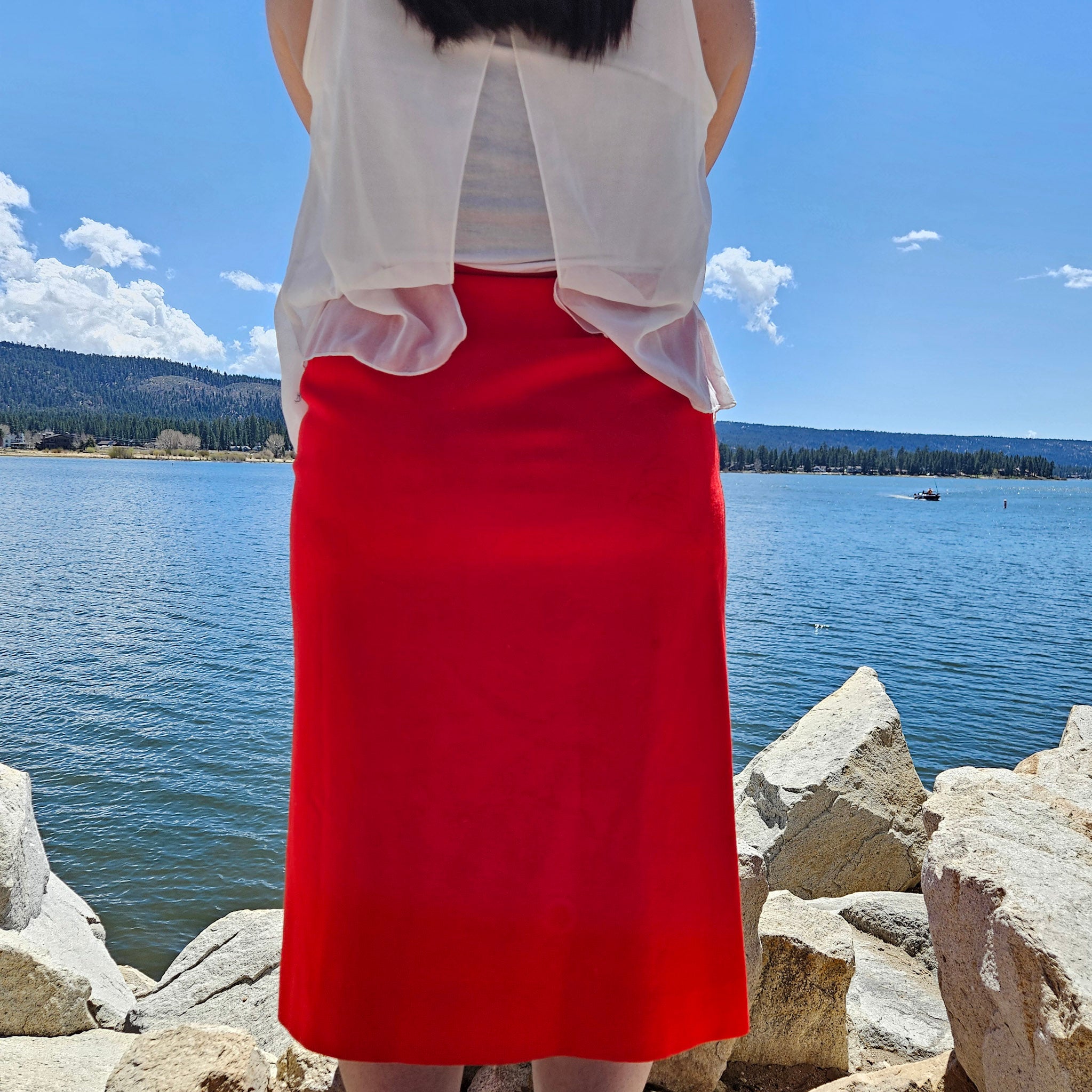 Pendleton Virgin Wool Red Skirt from the 70's Size Large