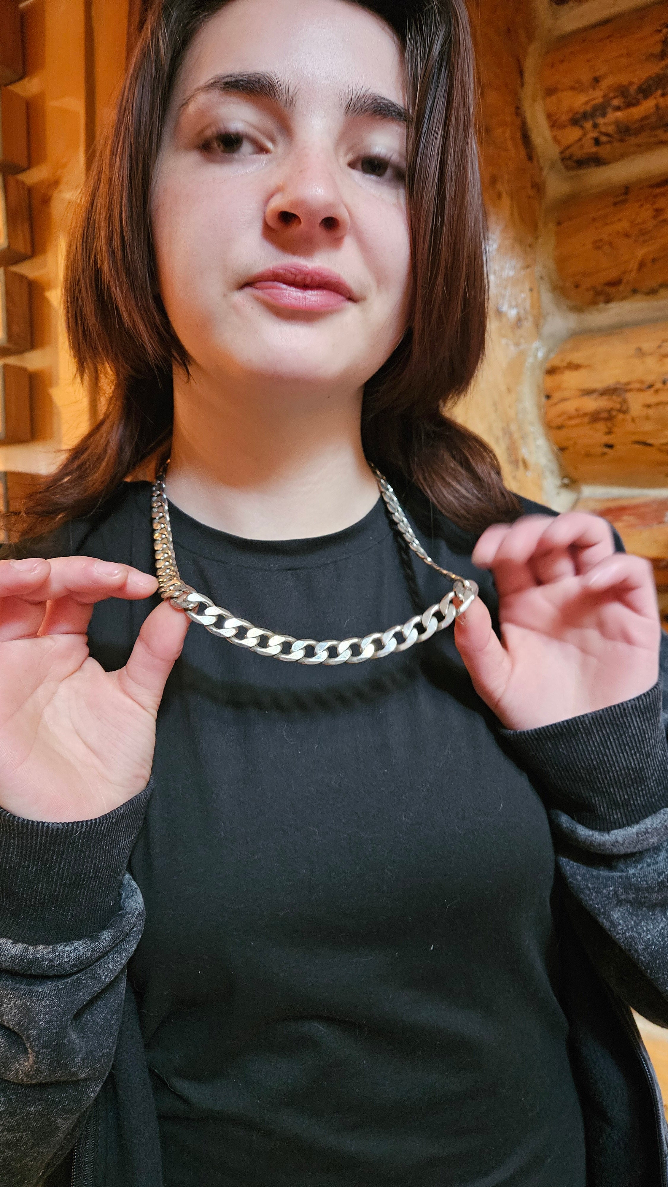 24 Inch Cuban-Style Chain Necklace 925 Silver None Tarnish Plating