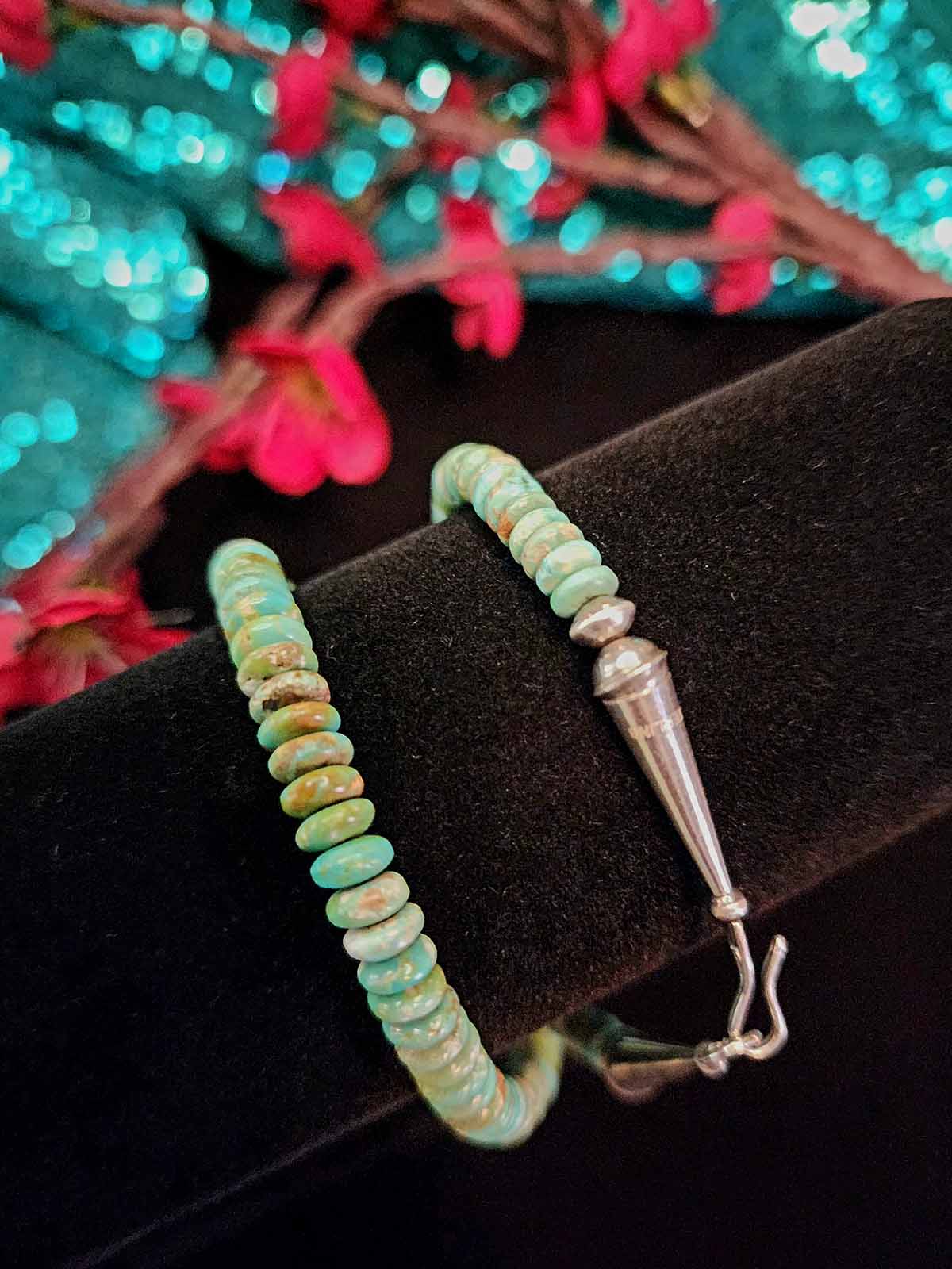 Vintage Navajo Royston Turquoise Sauser Beaded Necklace