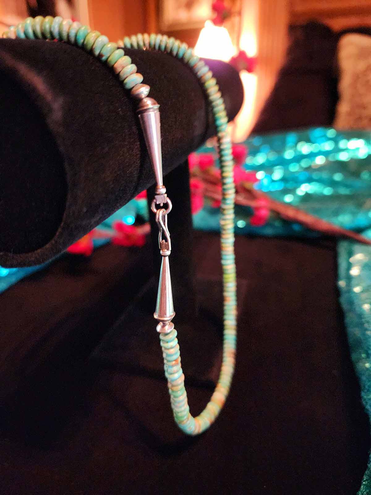 Vintage Navajo Royston Turquoise Sauser Beaded Necklace