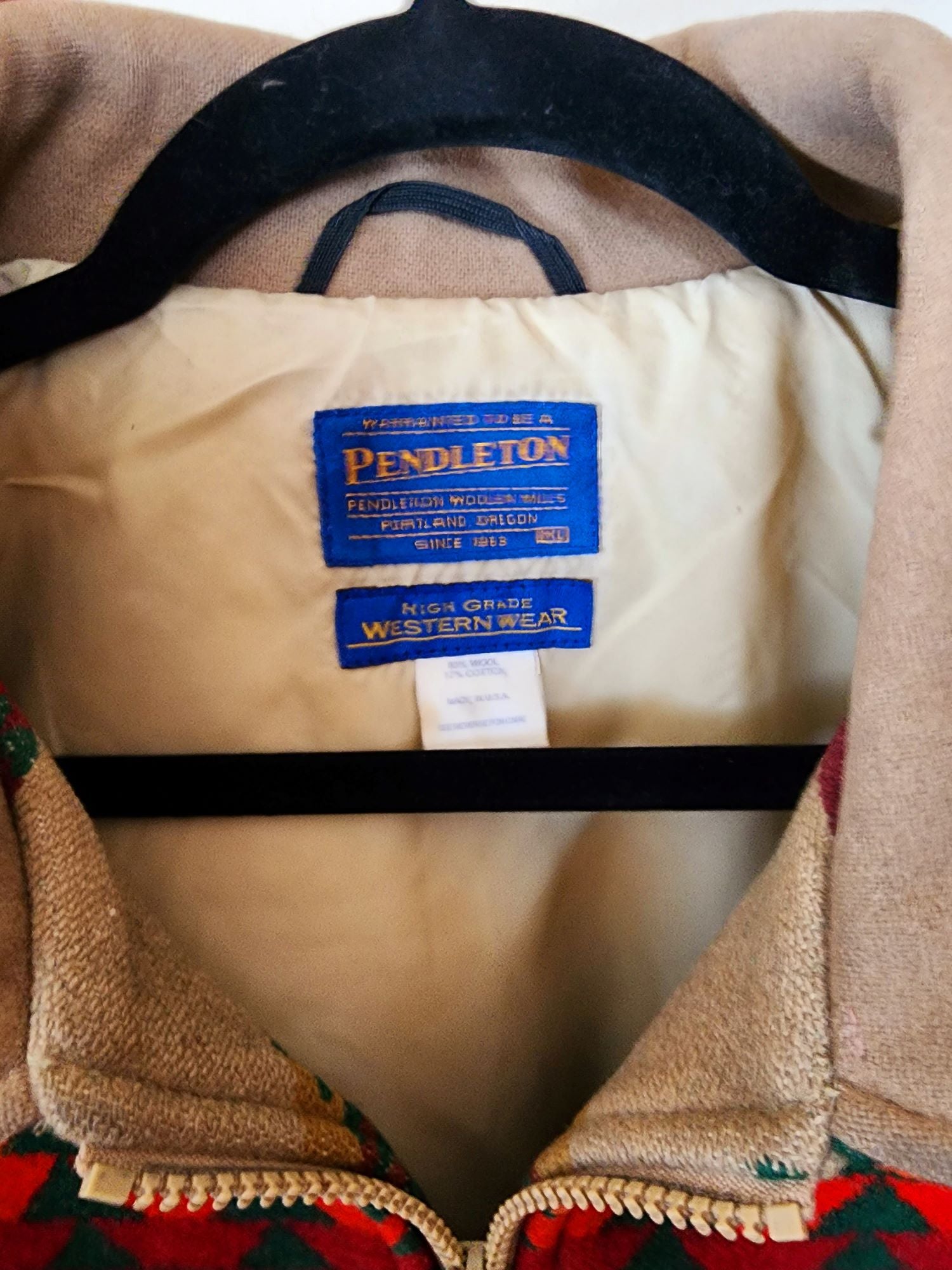 Vintage Pendleton High Grade Western Wear AZTEC Southwestern Bomber Jacket