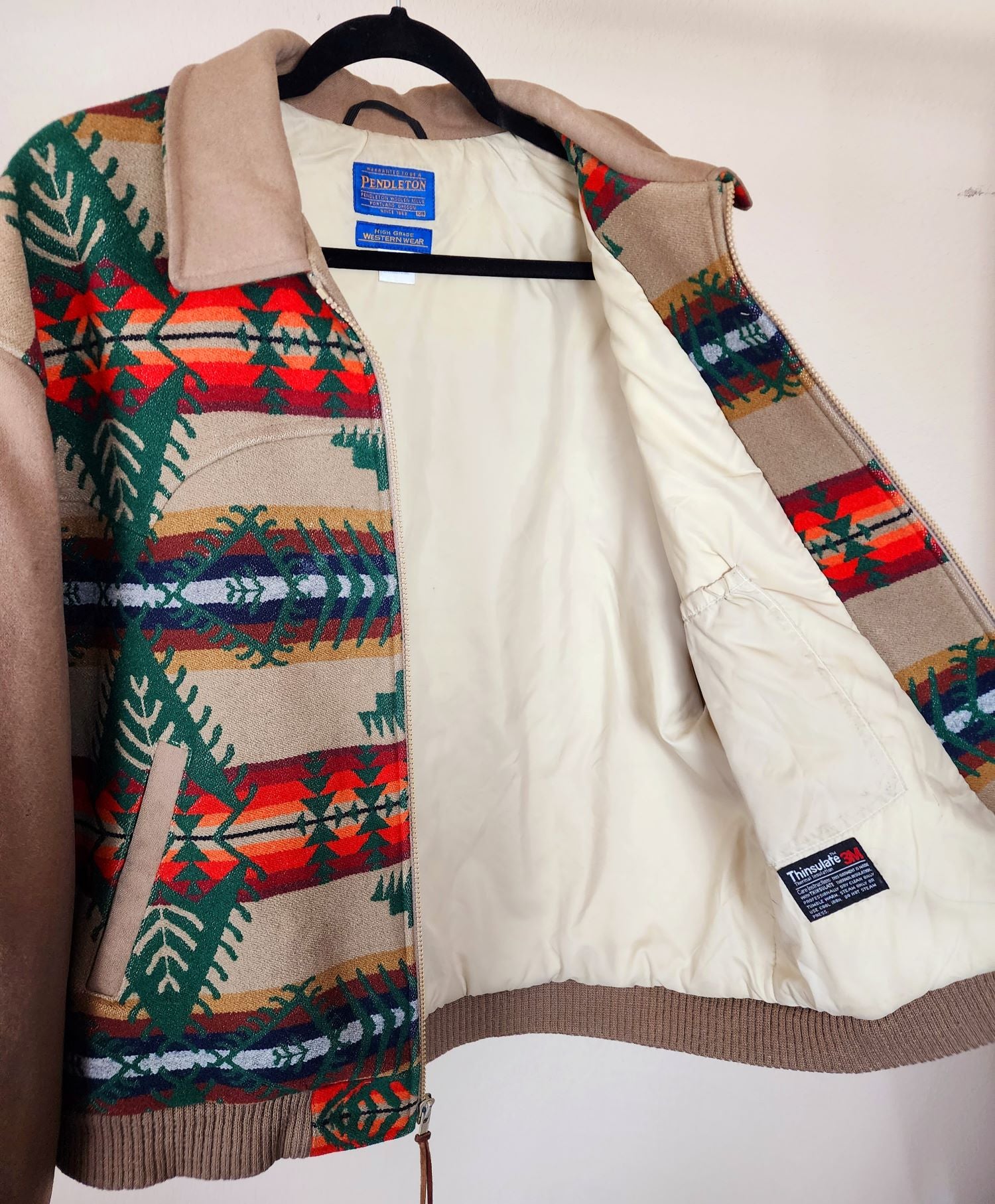 Vintage Pendleton High Grade Western Wear AZTEC Southwestern Bomber Jacket