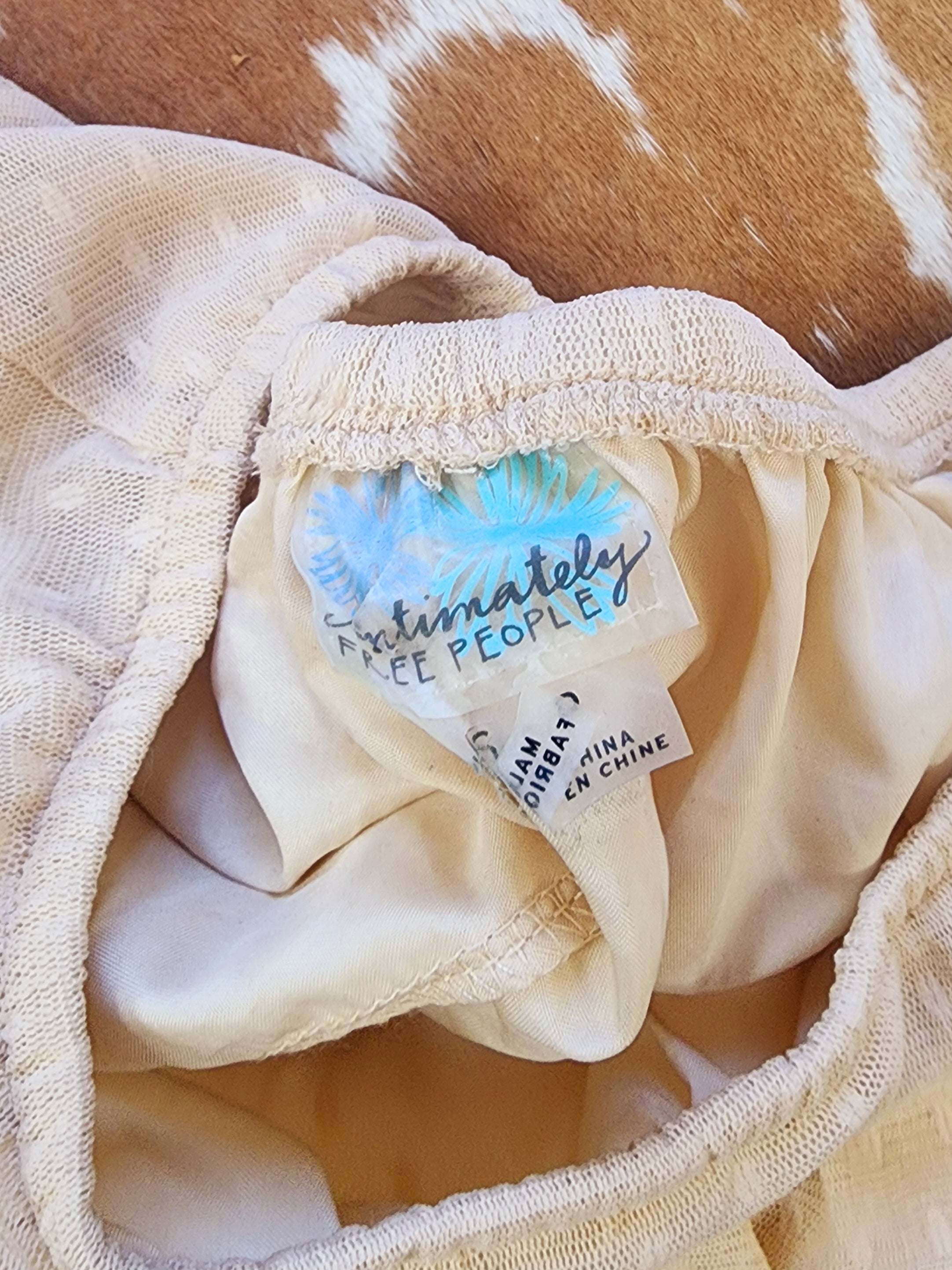 Intimately Free People Beige Flowy Mini Skirt