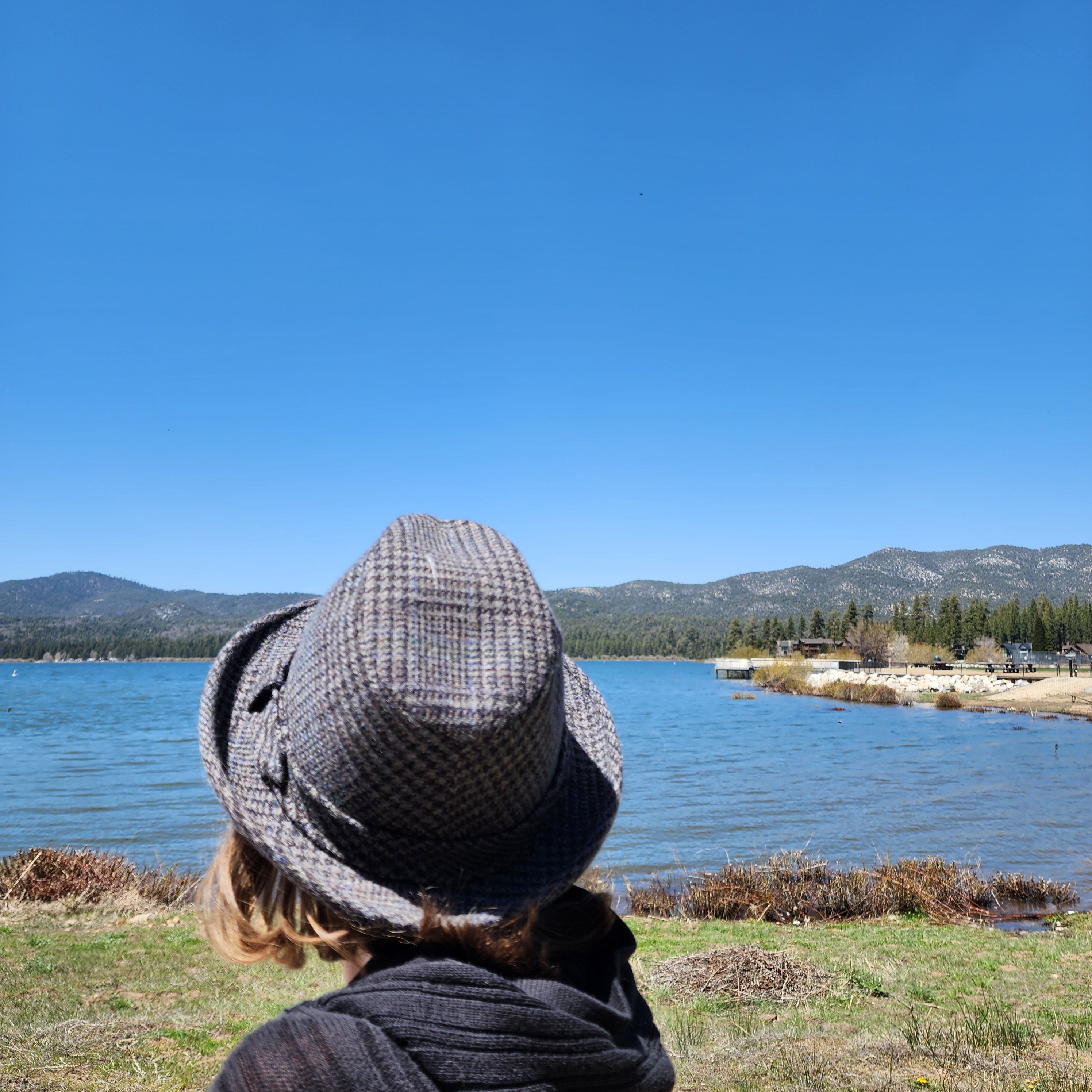Pendleton Grey Plaid Virgin Wool Fedora Size 7 1/4
