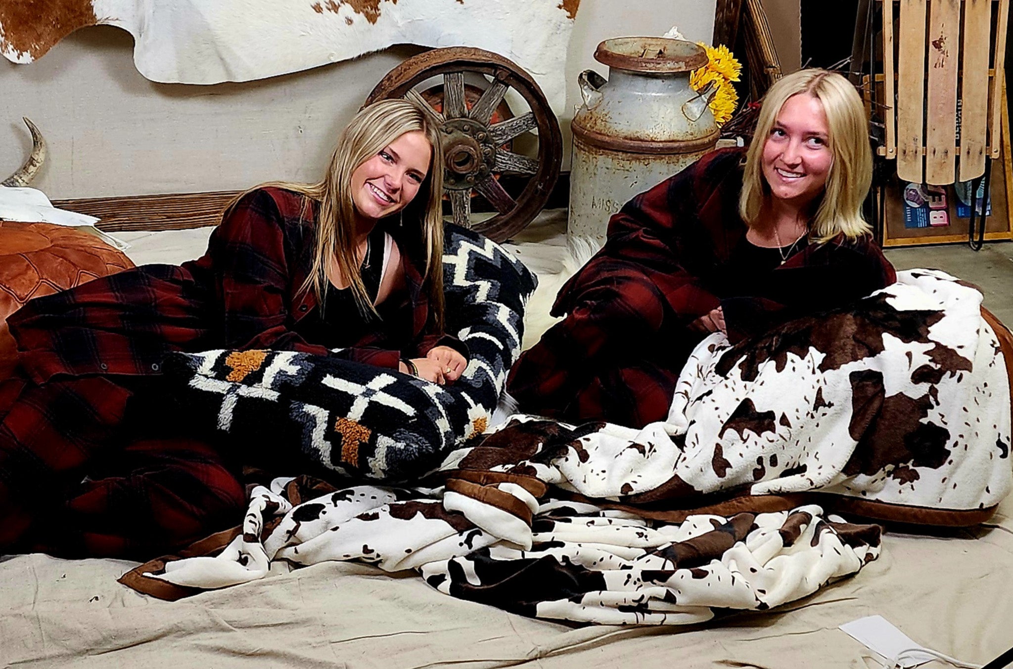 Soft Cozy Double Sided Cow Hide Style Print Flannel Fleece Blanket