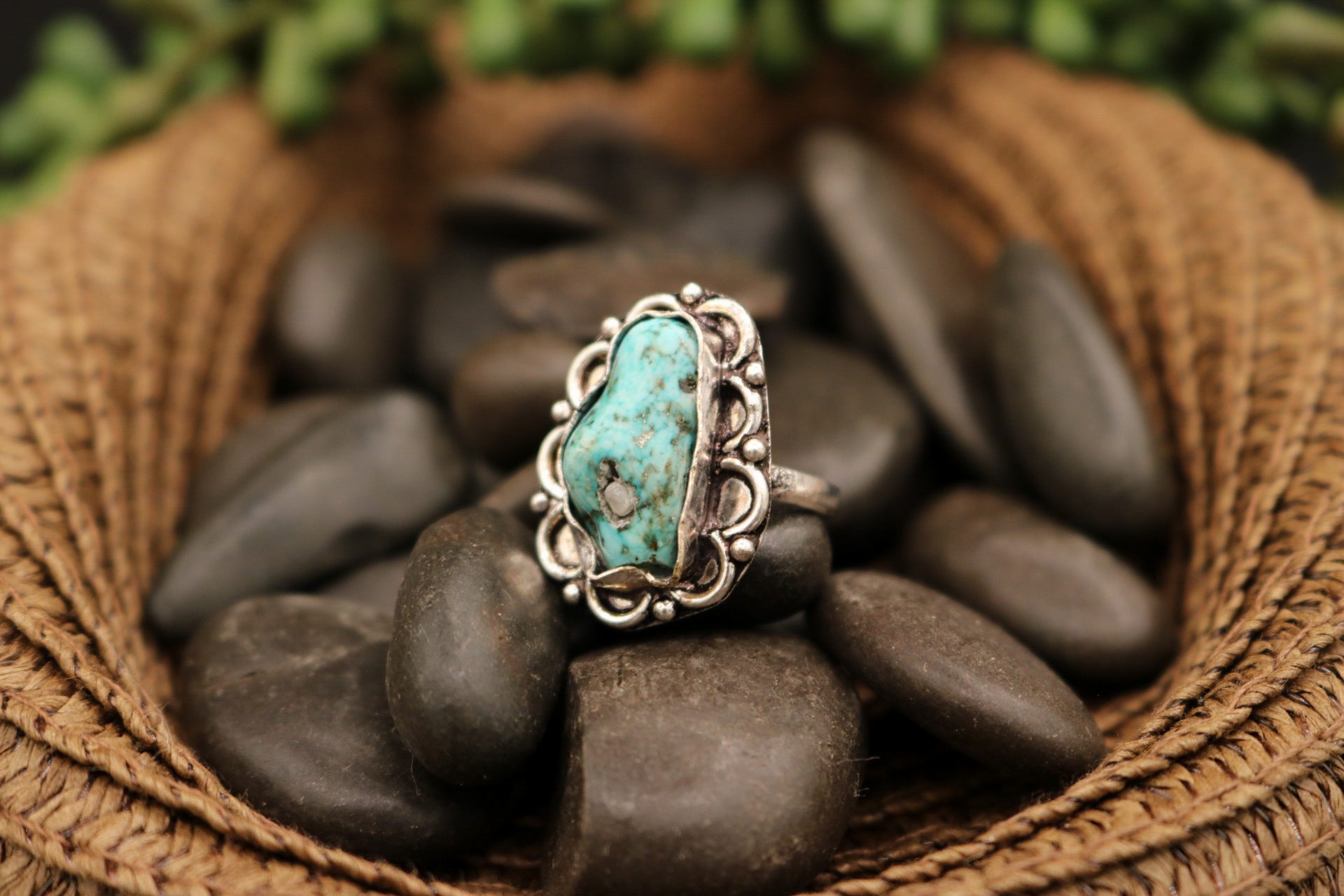 Faux Turquoise Gemstone Ring Size 6.5