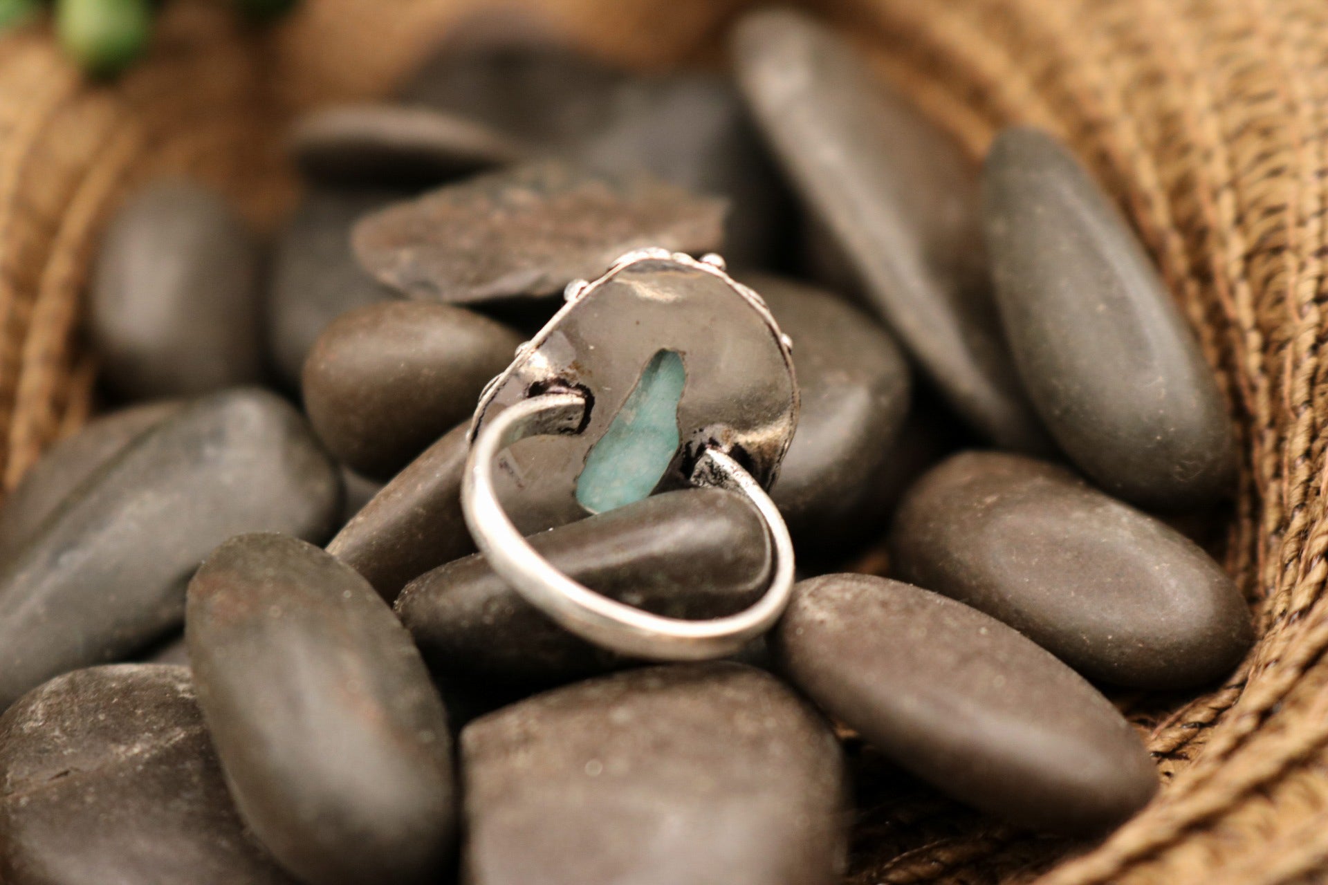 Faux Turquoise Gemstone Ring Size 6.5