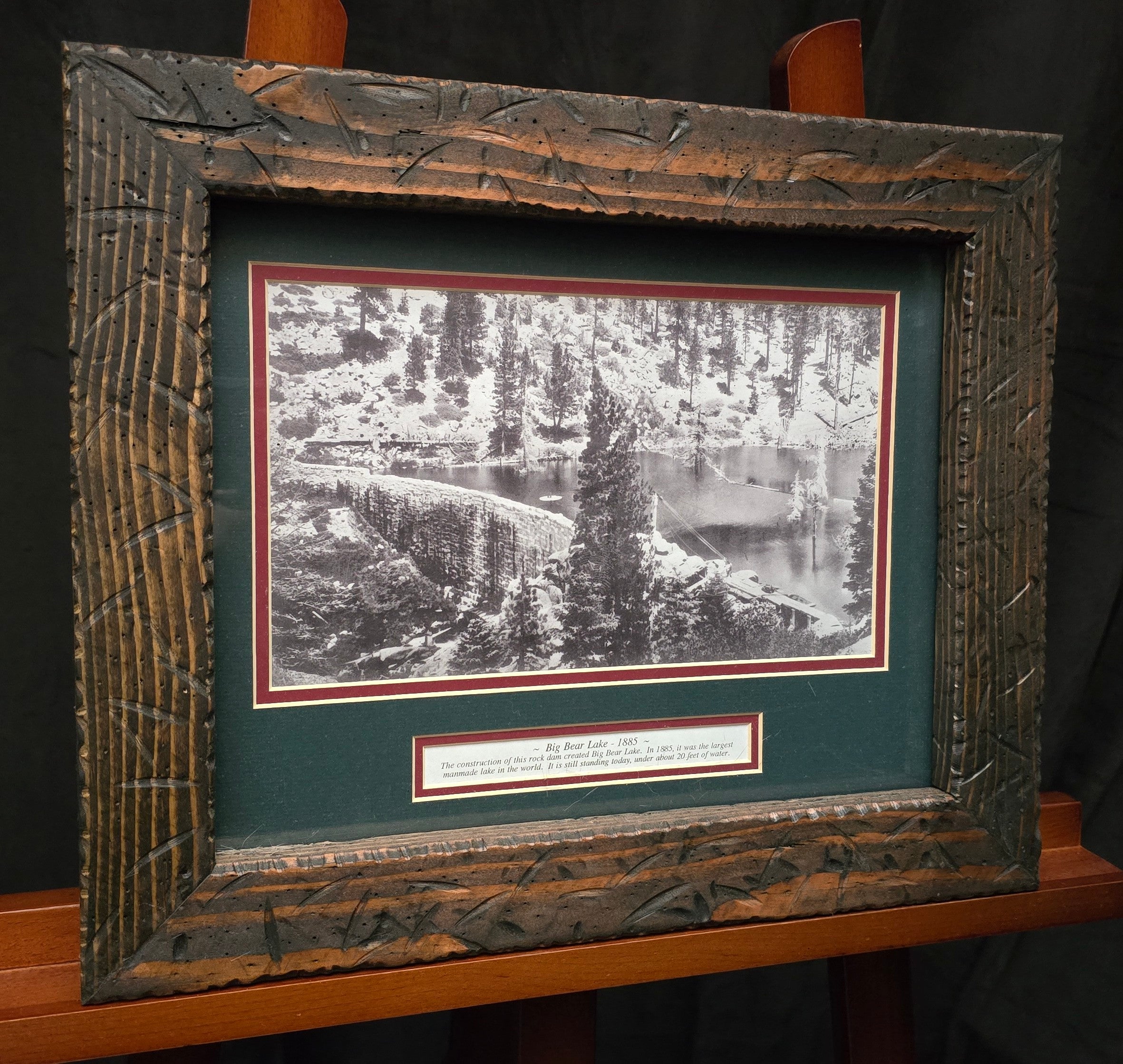 Big Bear Lake "1885 Rock Dam Print" Artist Tom Core