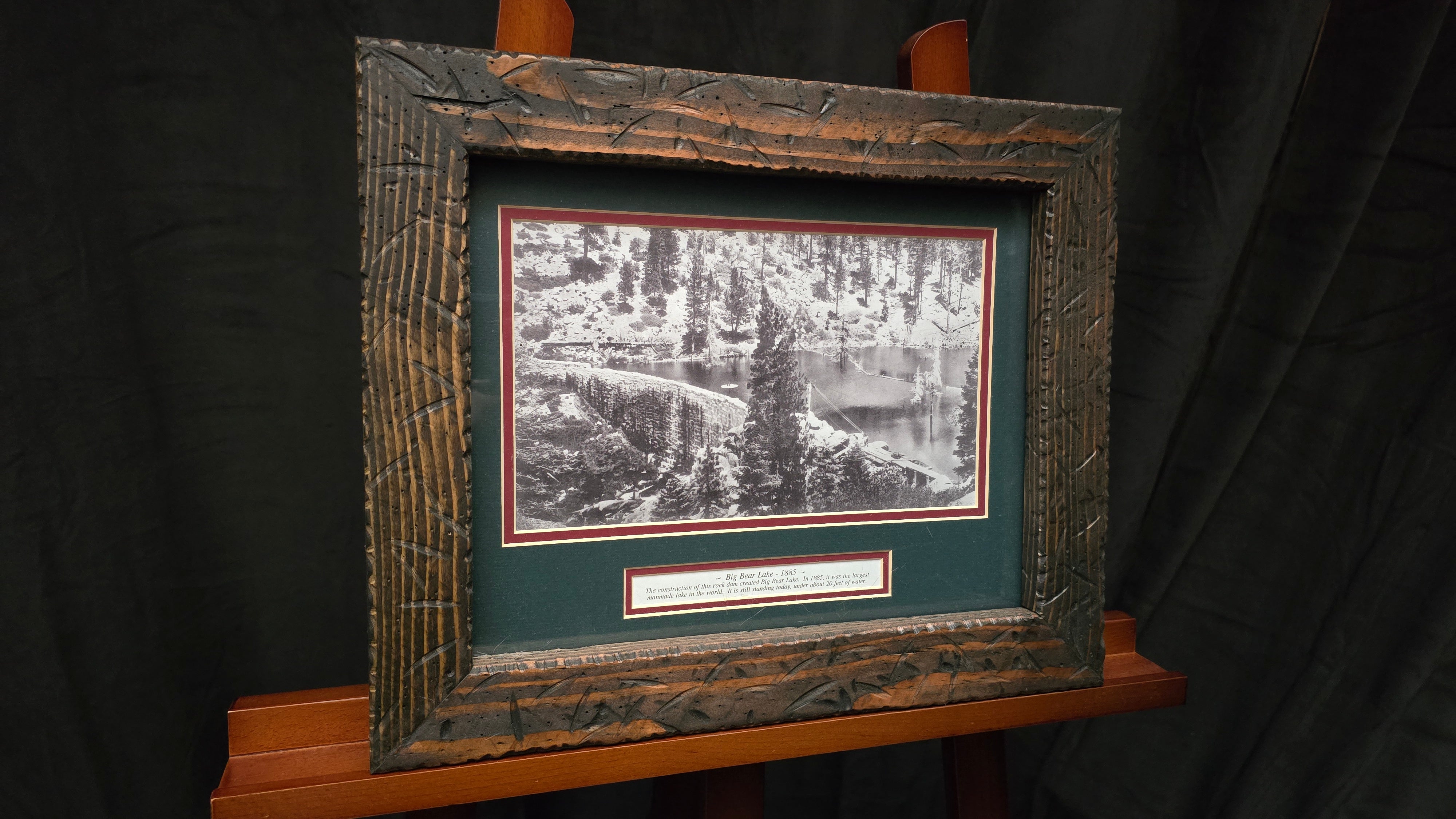 Big Bear Lake "1885 Rock Dam Print" Artist Tom Core