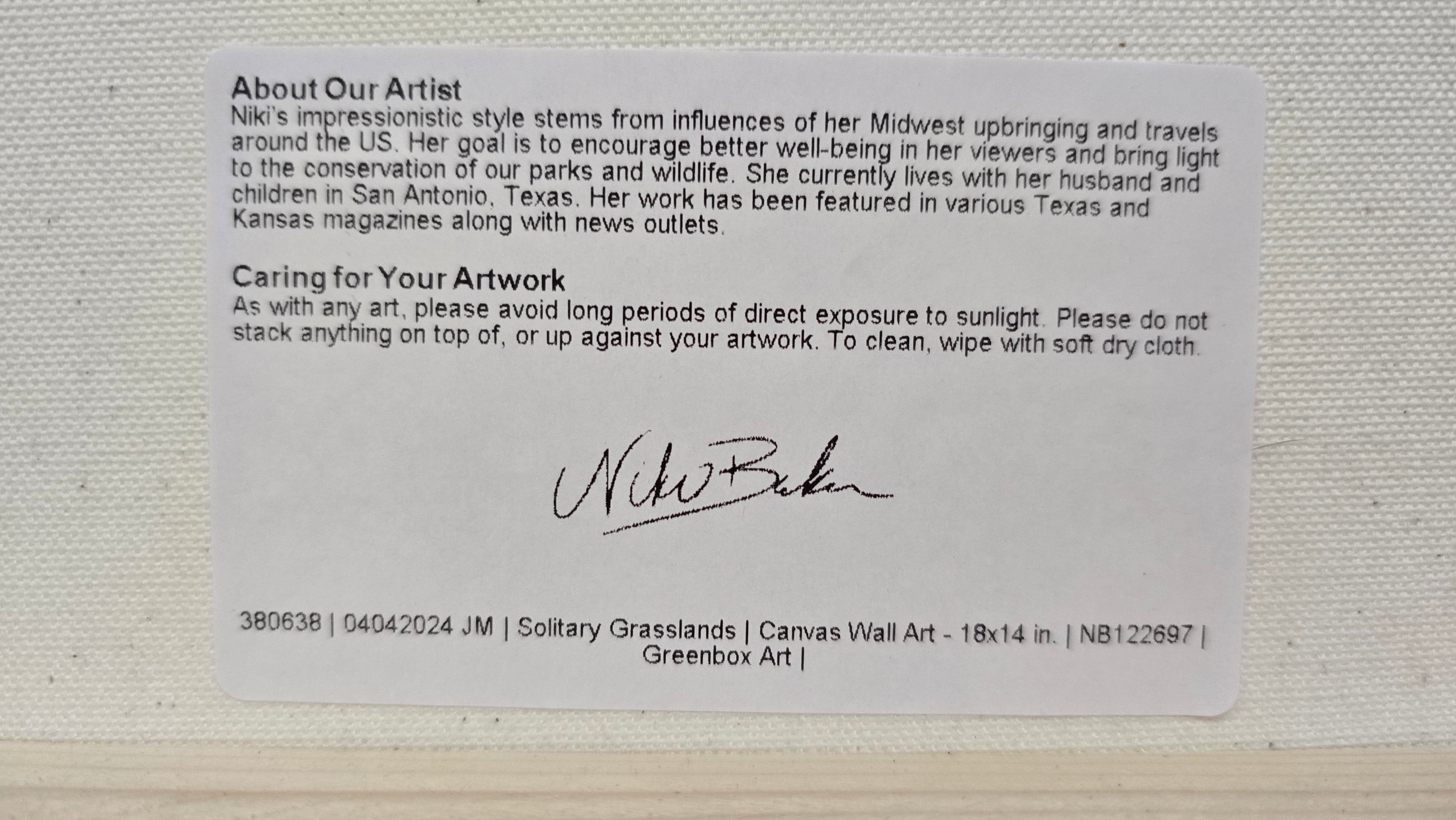 Custom White Solid Wood Framed Canvas Transfer Print of Buffalo at the Ridge