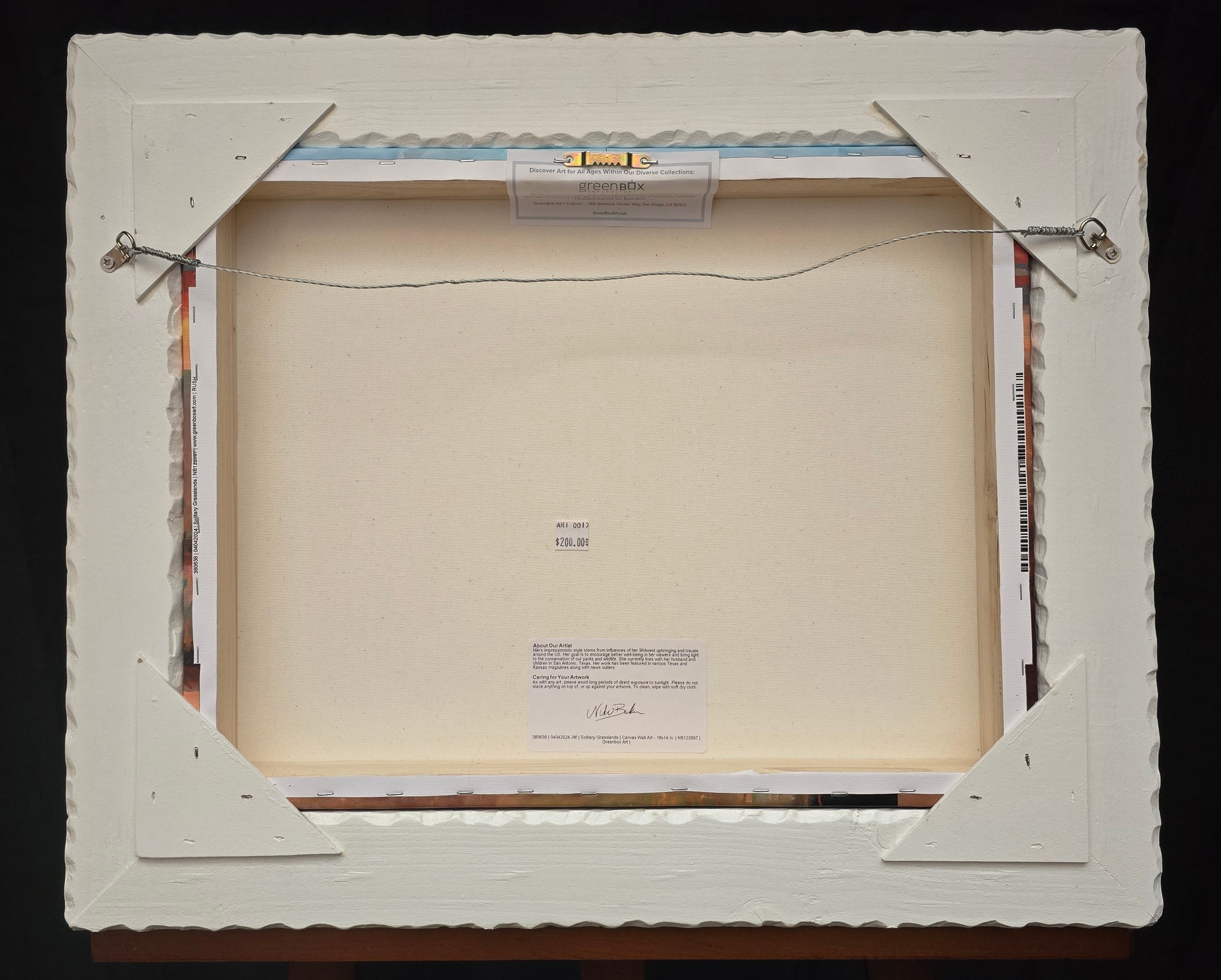 Custom White Solid Wood Framed Canvas Transfer Print of Buffalo at the Ridge