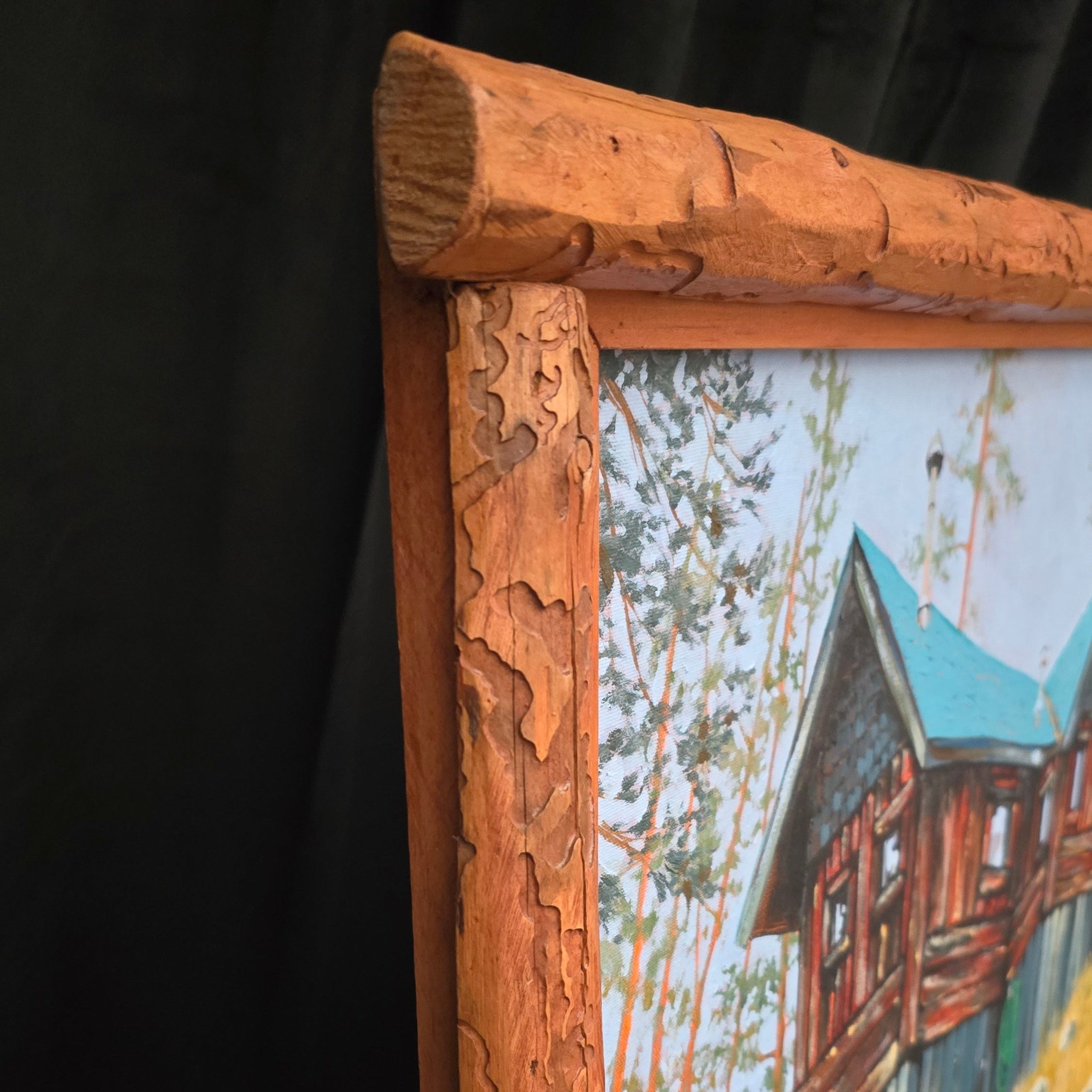 Original Painting by Diane Stegman "Old Cabin in Papoose Bay Big Bear Lake Ca"