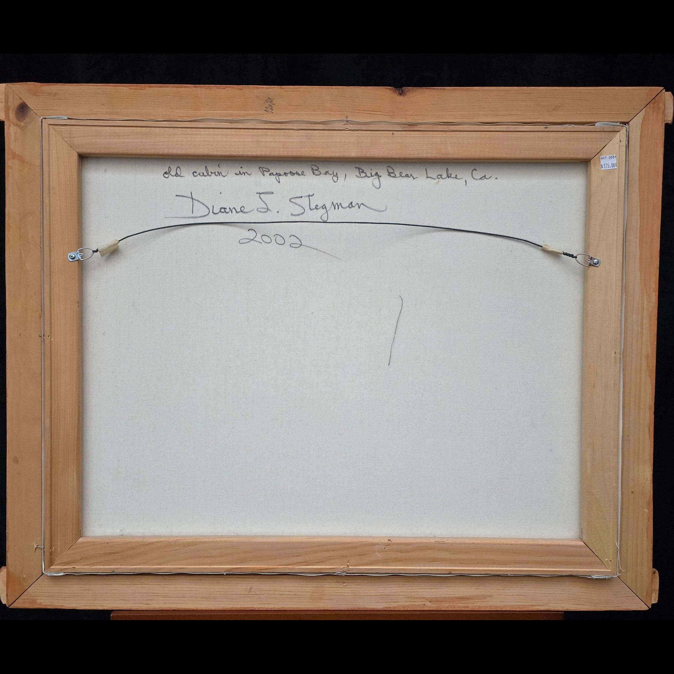 Original Painting by Diane Stegman "Old Cabin in Papoose Bay Big Bear Lake Ca"