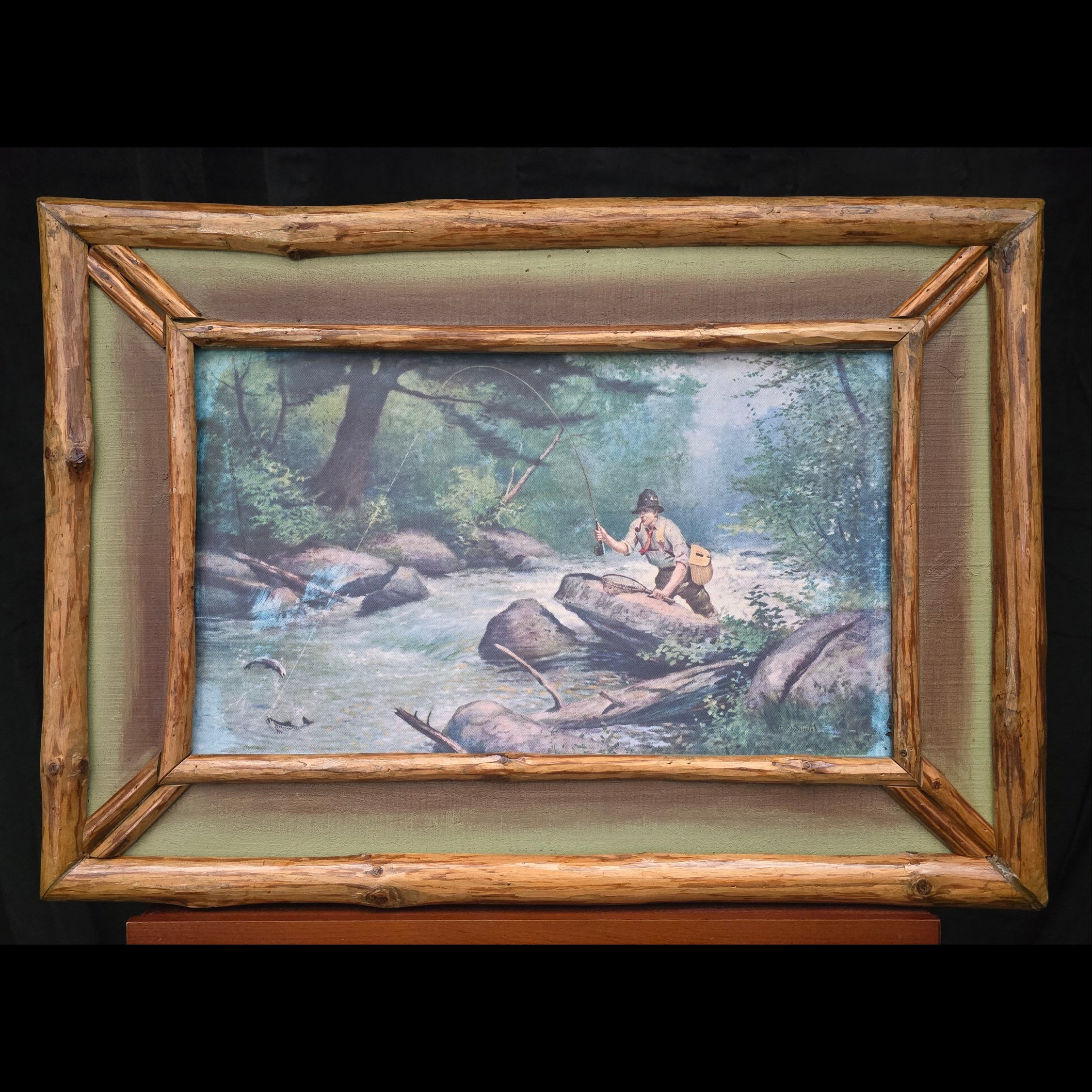 Fly Stream Fisherman Painting