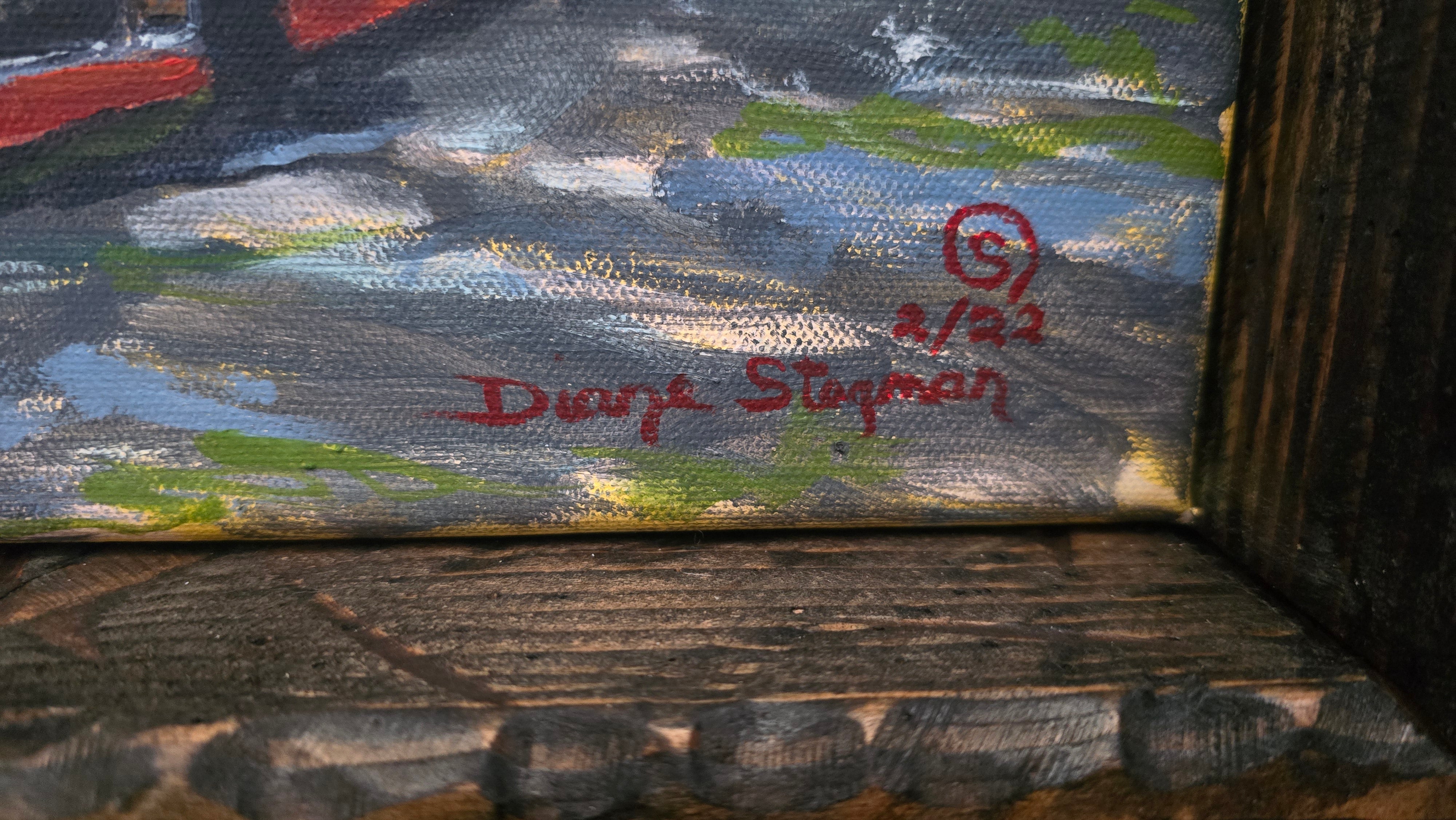 Hand Painted Depiction of Fawn Lodge by Diane Stegman