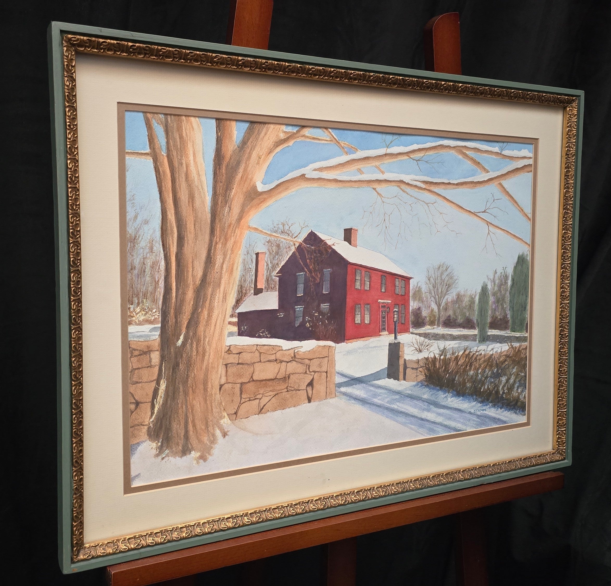 Harry Stamm Farm House Snow Painting