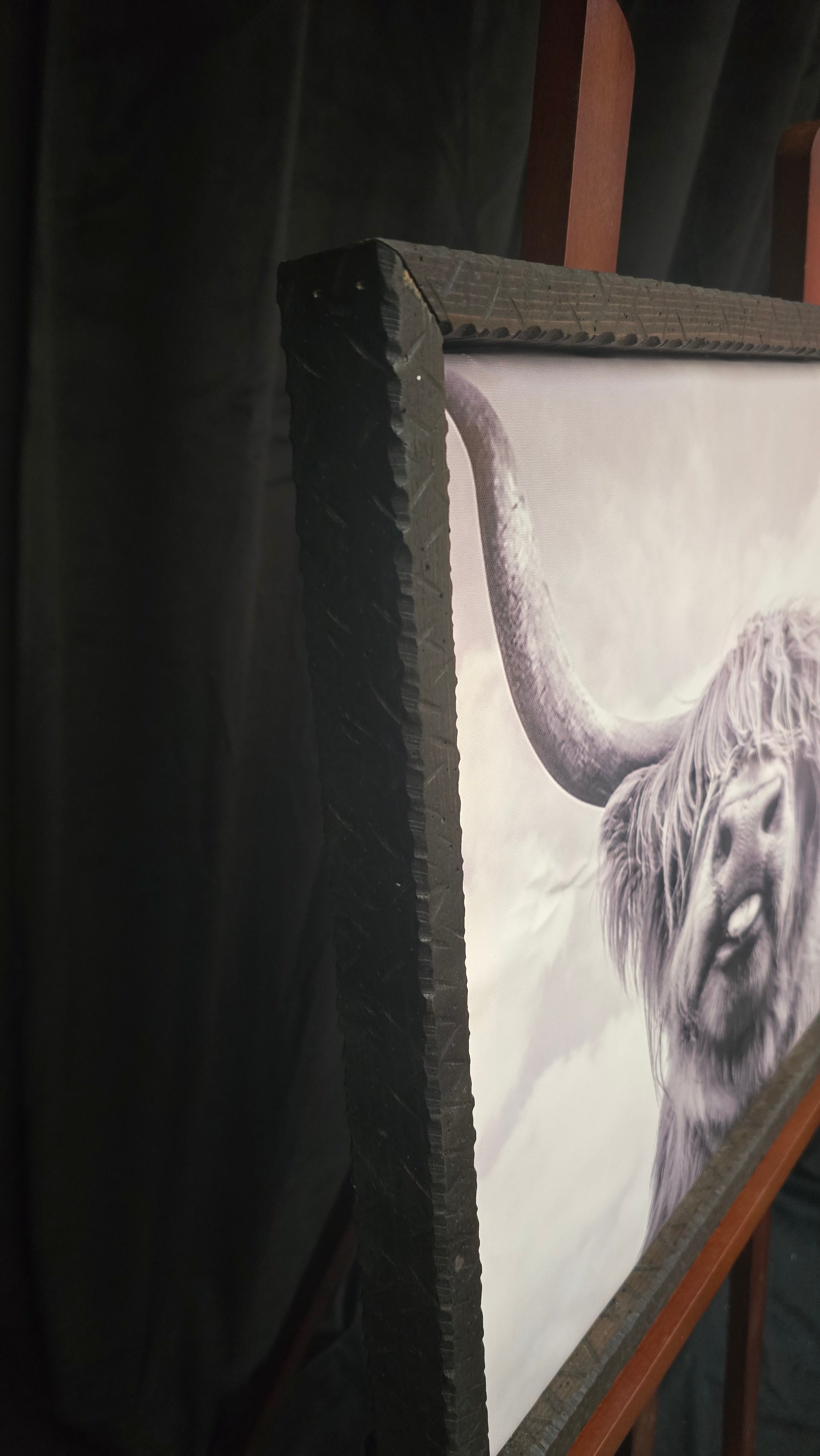 Black and White Highland Cow Wall Art Print