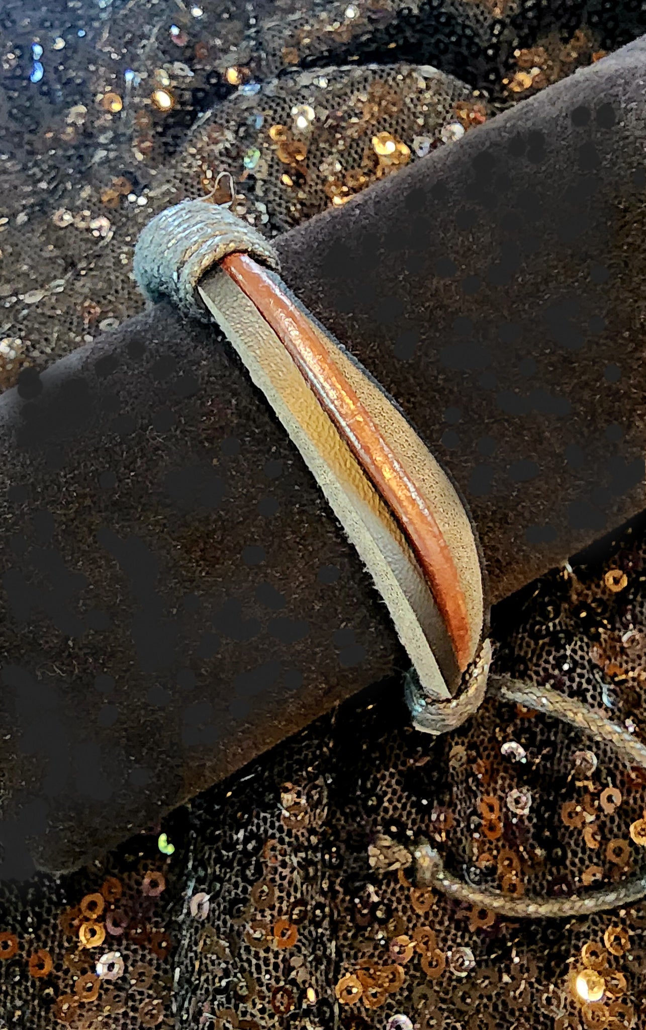 Black and Brown Leather Strap and Jute Cord Adjustable  Bracelet