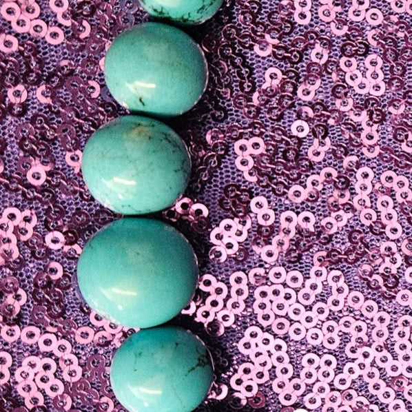 Turquoise Dyed Howlite Beaded Necklace