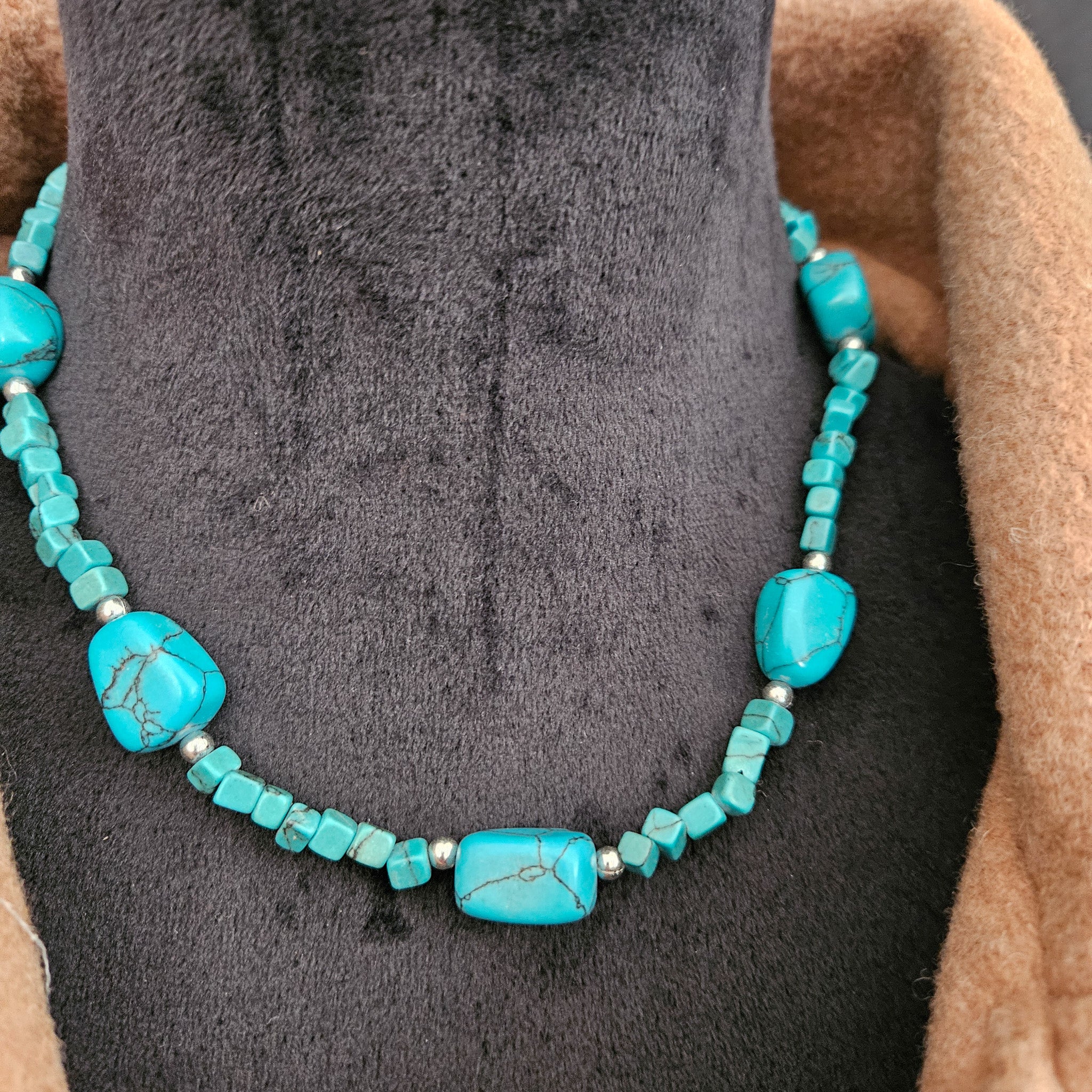 Turquoise Dyed Stone Necklace