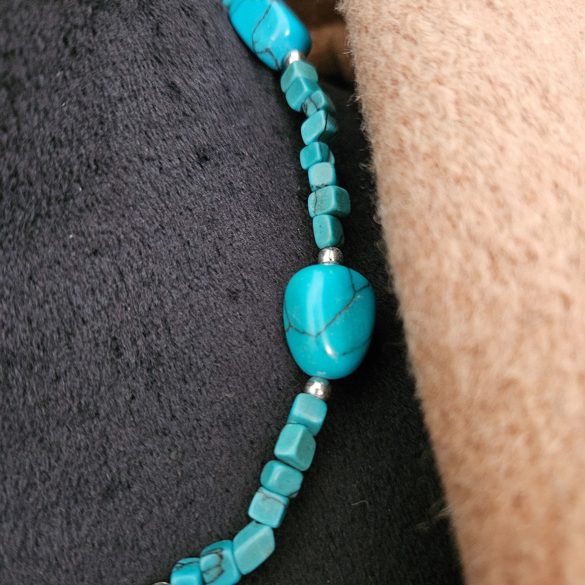 Turquoise Dyed Stone Necklace