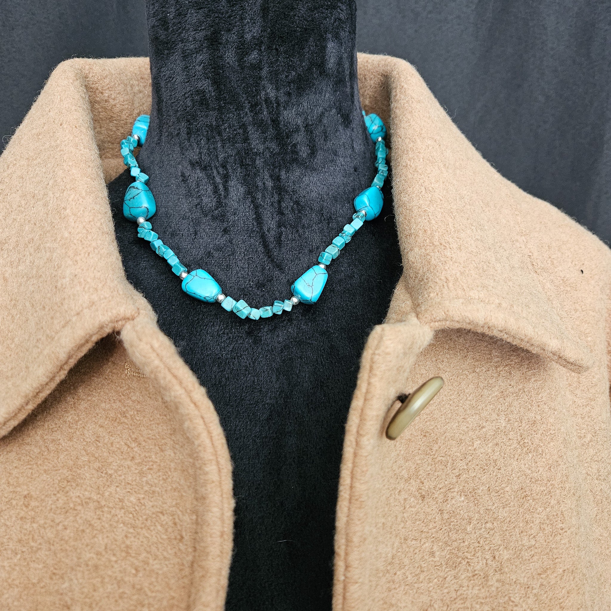 Turquoise Dyed Stone Necklace