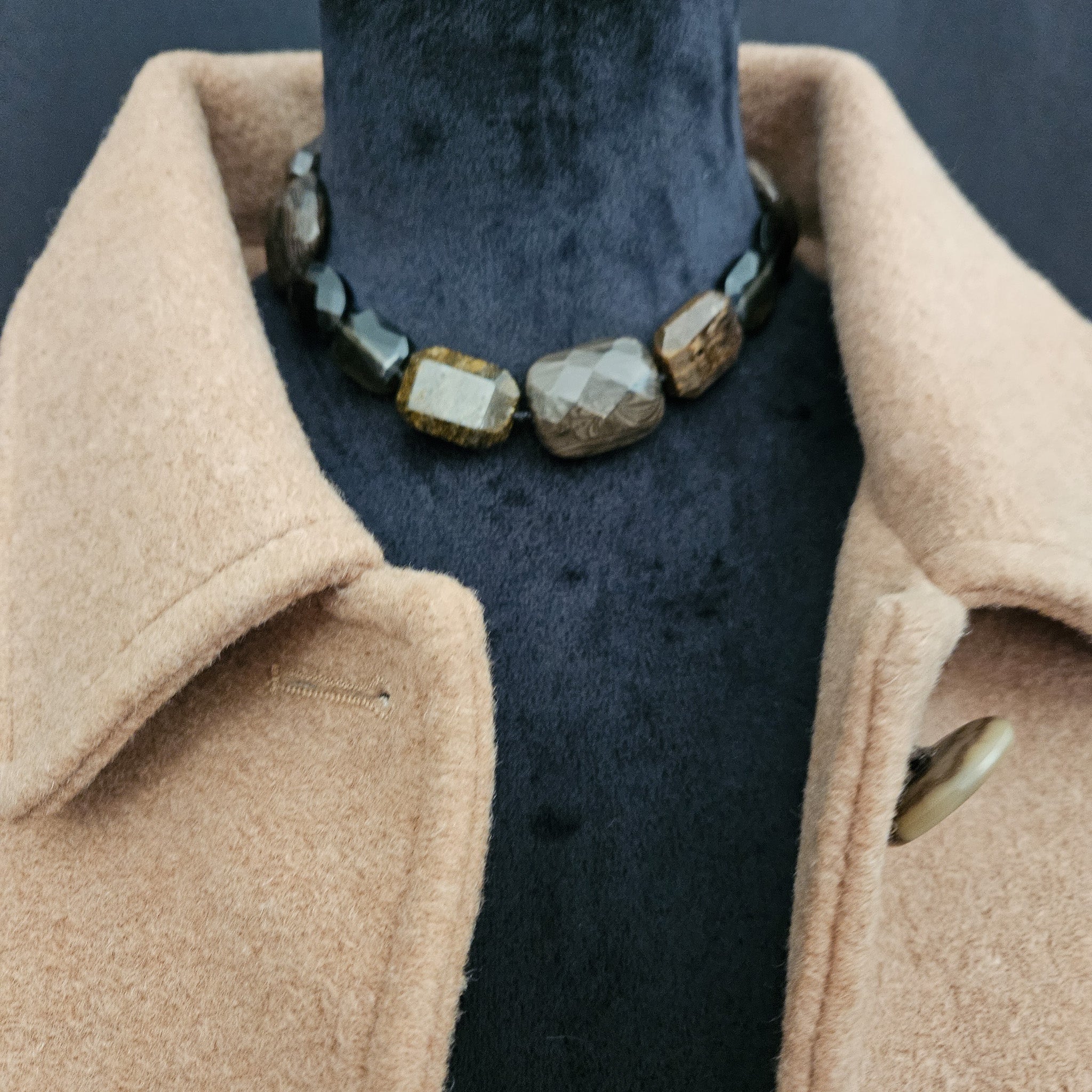 Brown Rhinestone Beaded Necklace