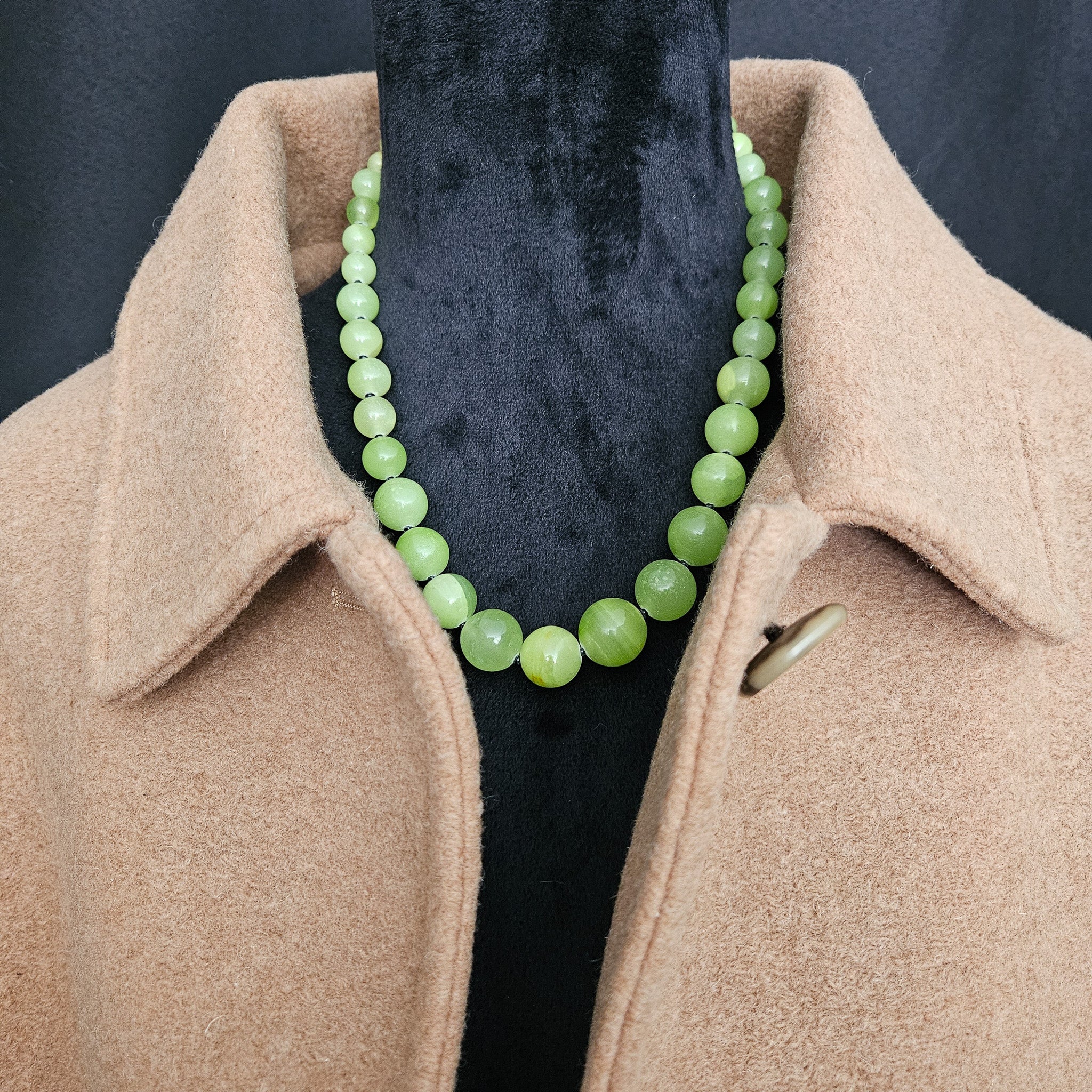 Green Agate Beaded Necklace