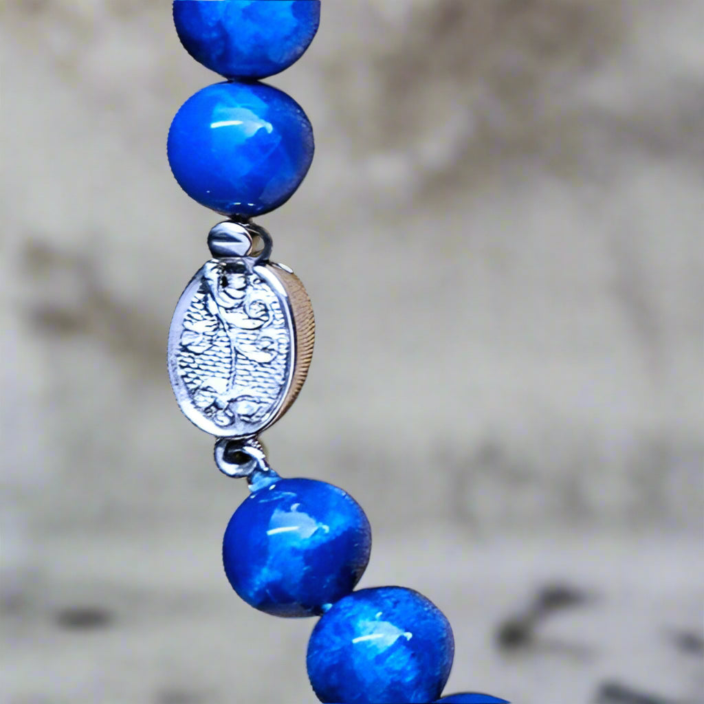 Bright Blue Lapis Beaded Necklace