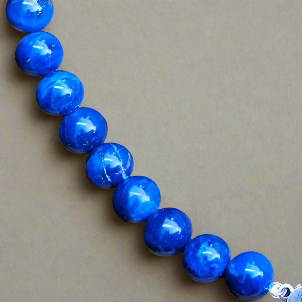 Bright Blue Lapis Beaded Necklace