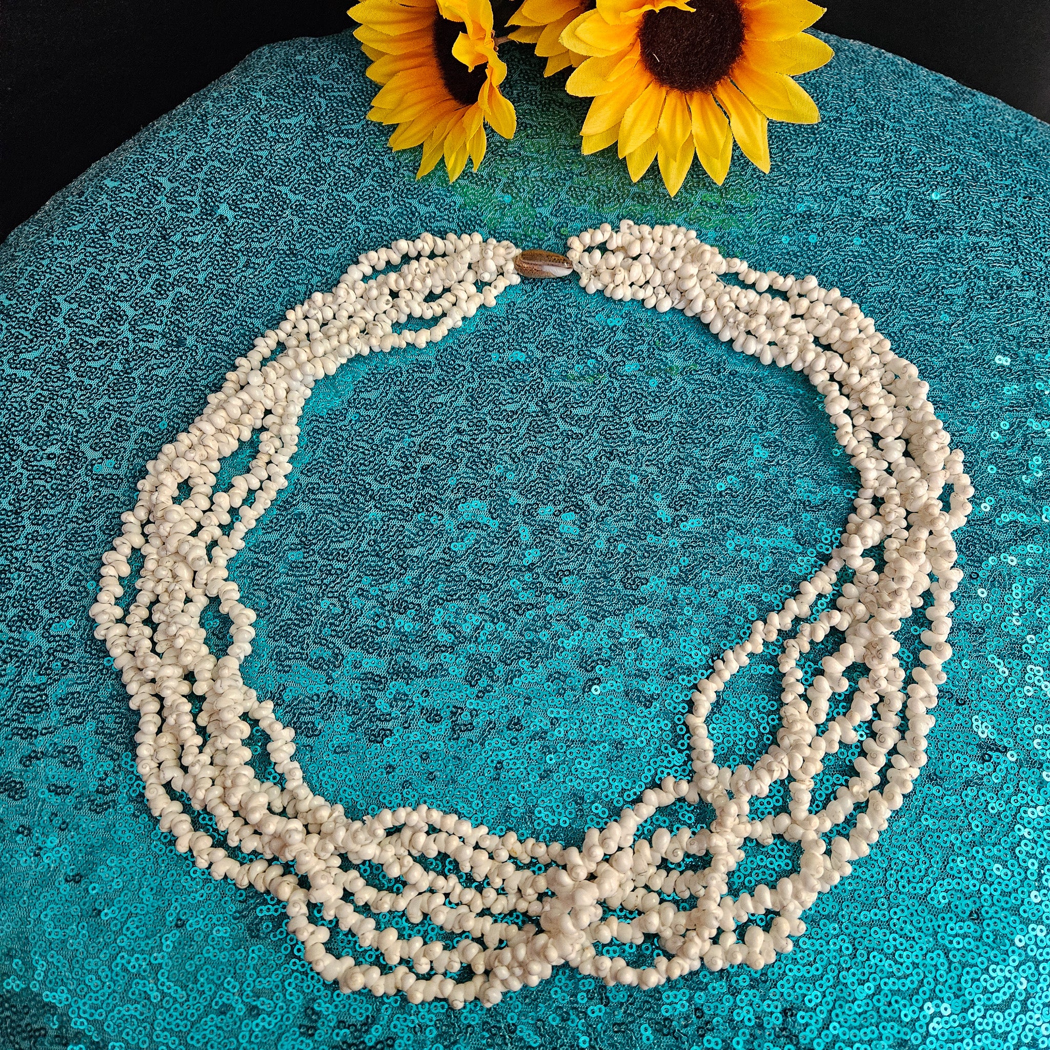 Six Strand White Mongo Seashell Necklace