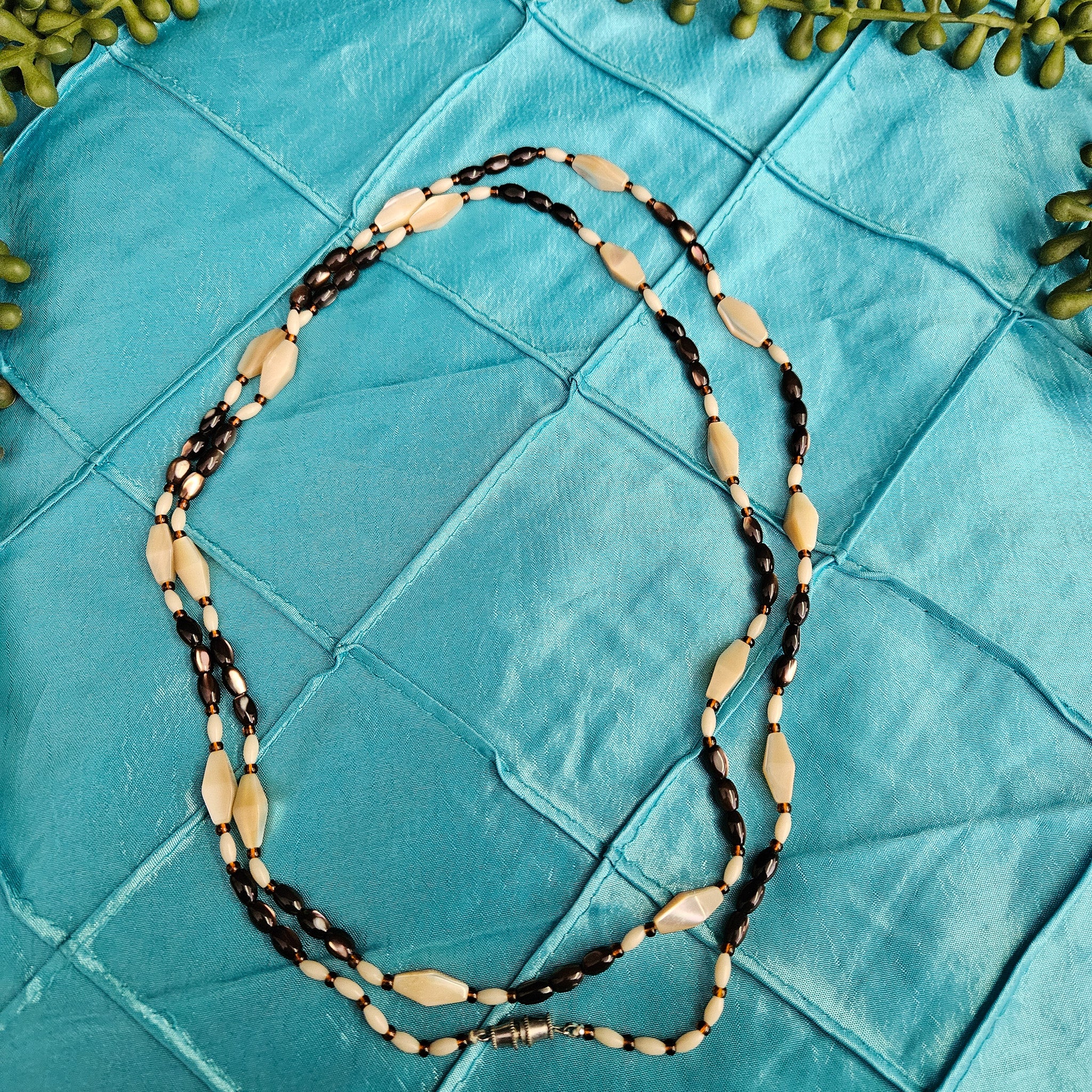 Black and White Stone Beaded Necklace