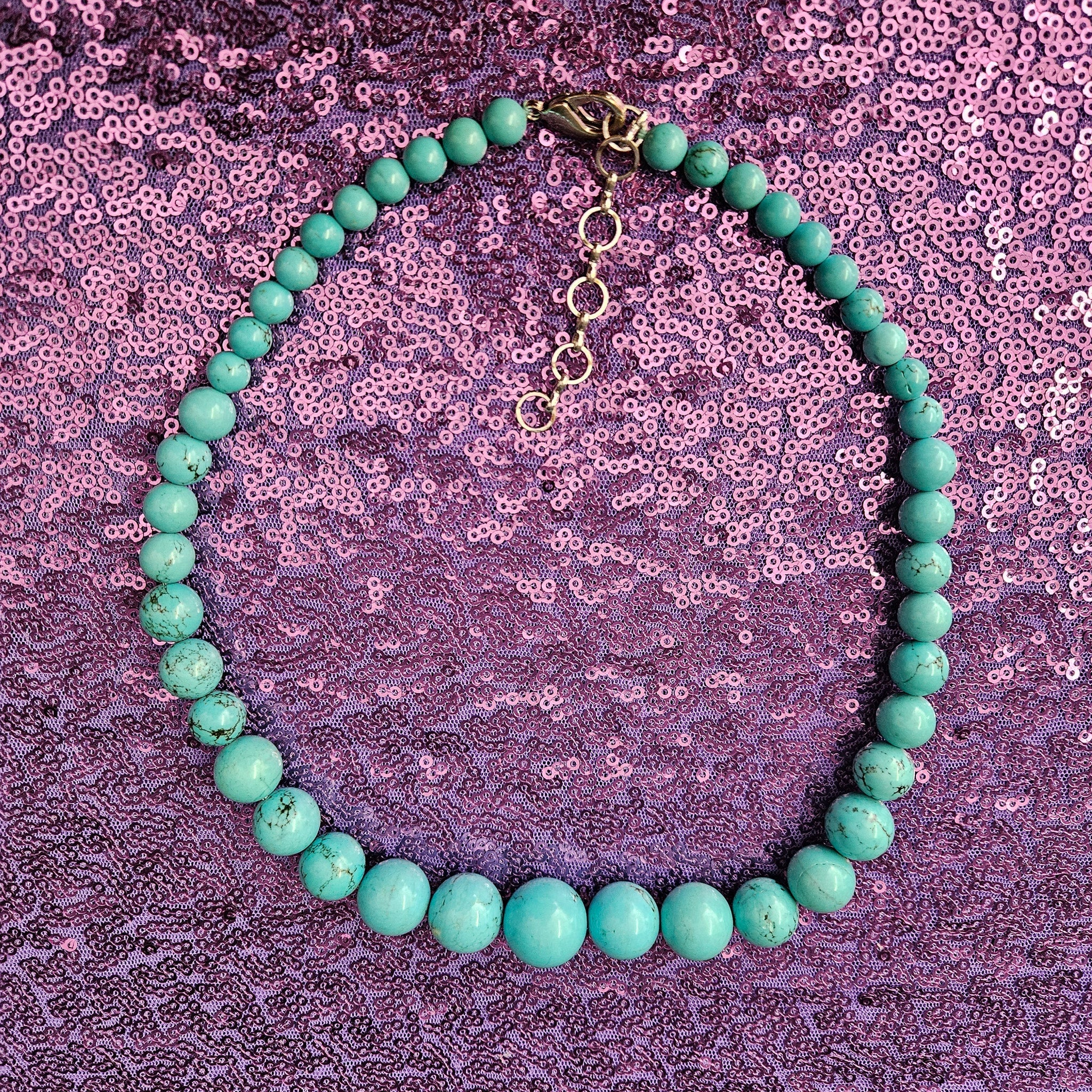 Turquoise Dyed Howlite Beaded Necklace