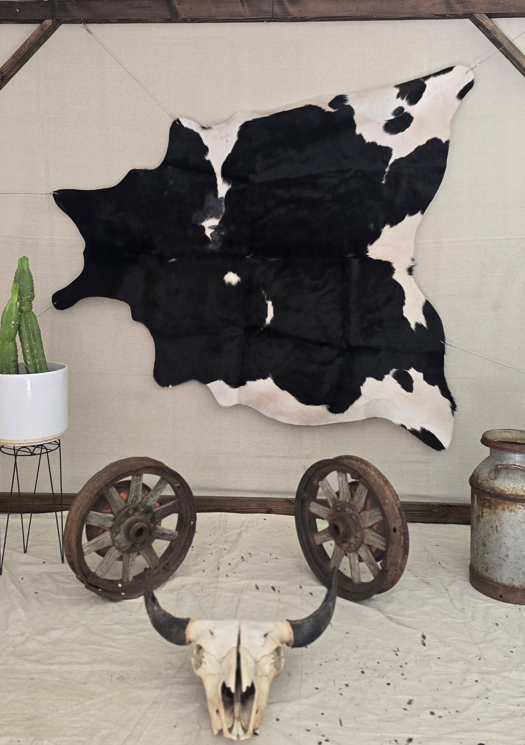 Unique Black and White Cowhide Handcrafted in Brazil
