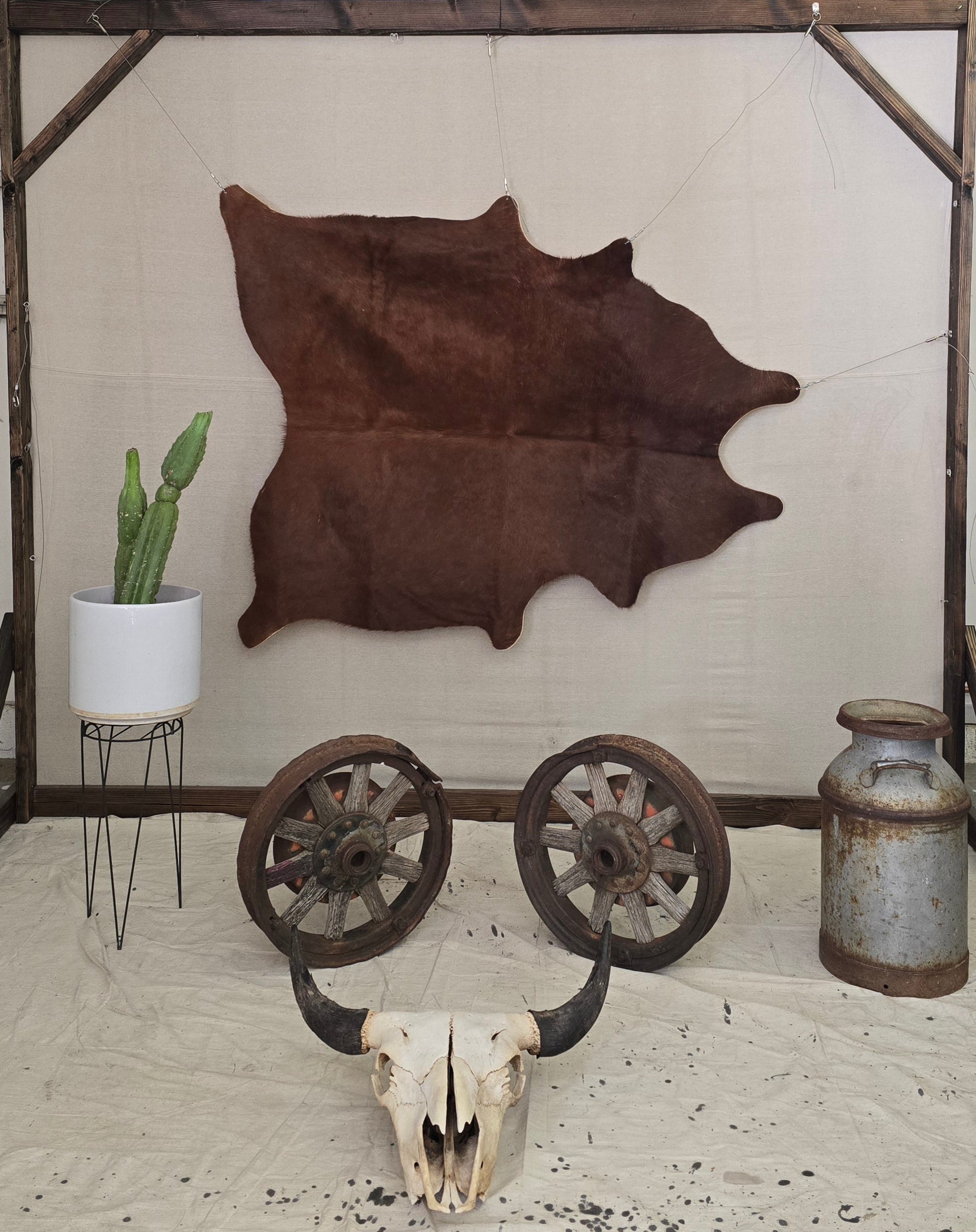 Sophisticated Rustic Brown Cowhide Handcrafted in Argentina