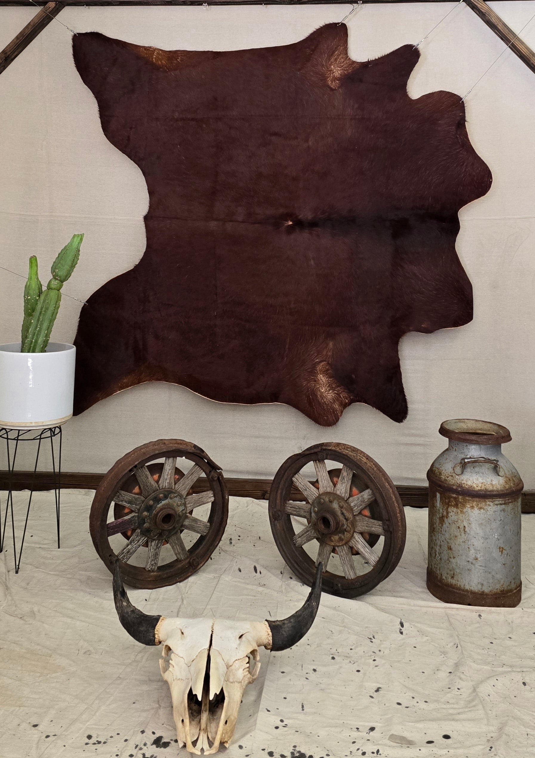 Remarkable Brown Cowhide Handmade By Artisan in Brazil