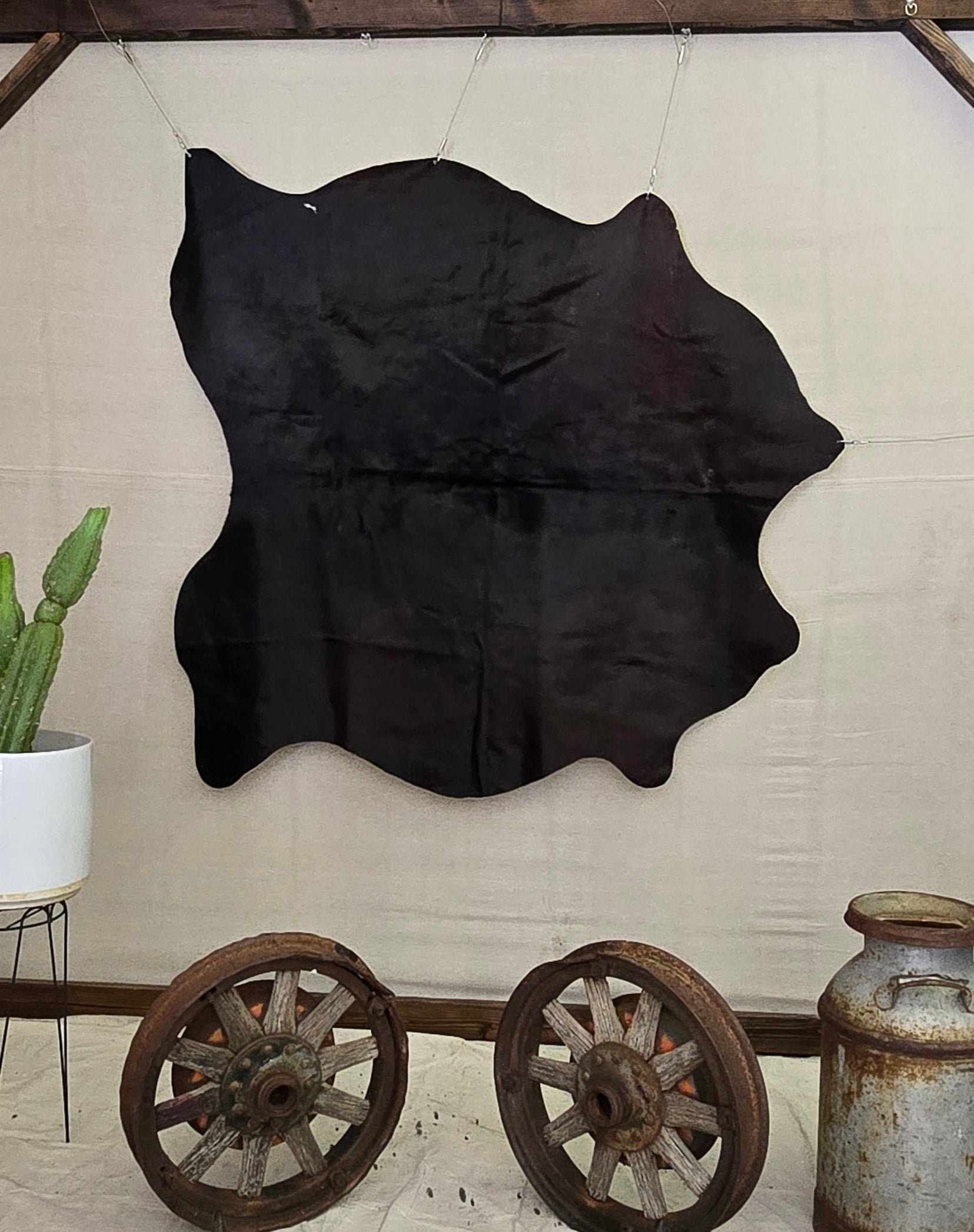 Radiant Black Cowhide Crafted by Artisans in Argentina