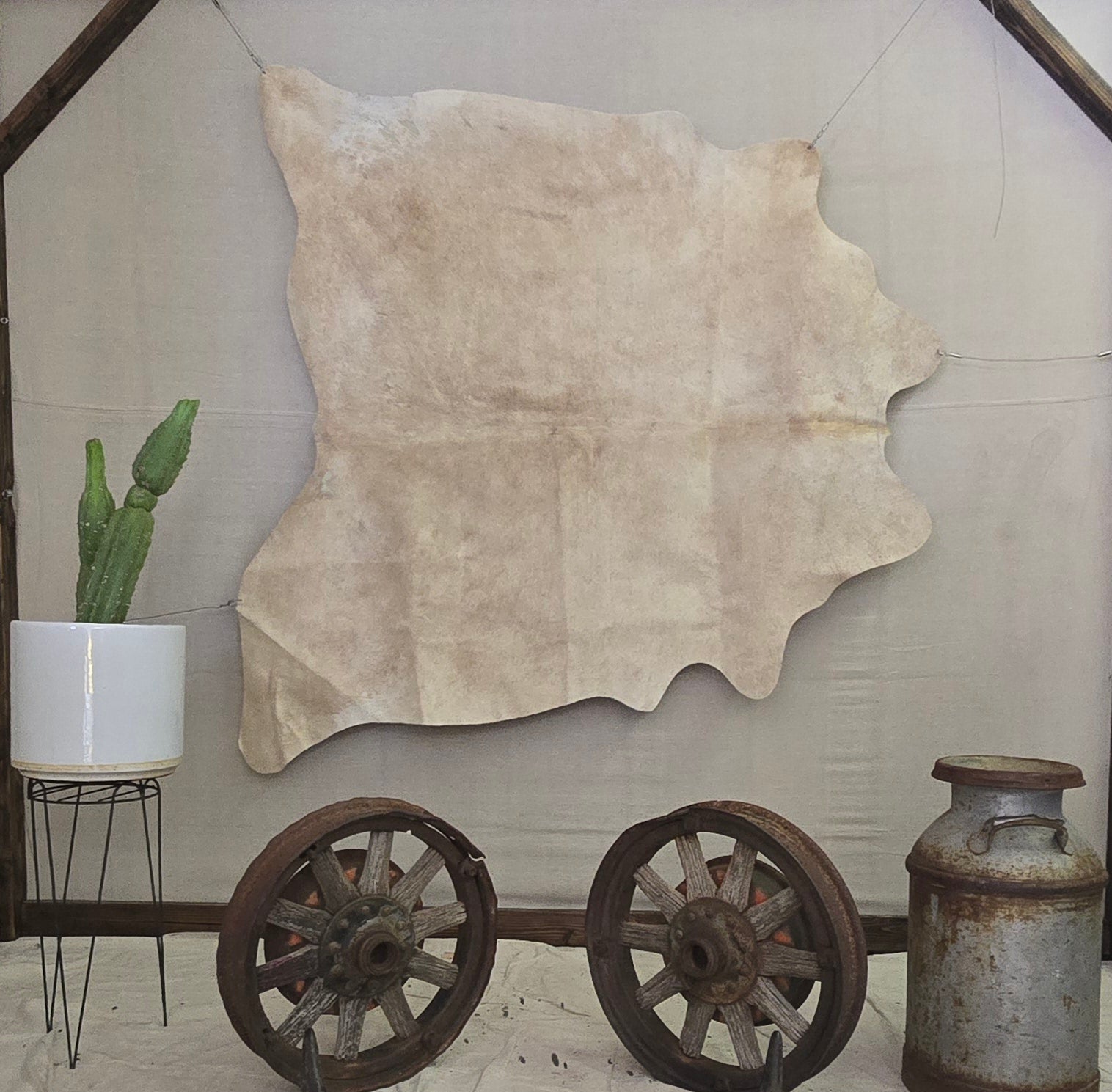 Stunning White Cowhide Handmade in Brazil