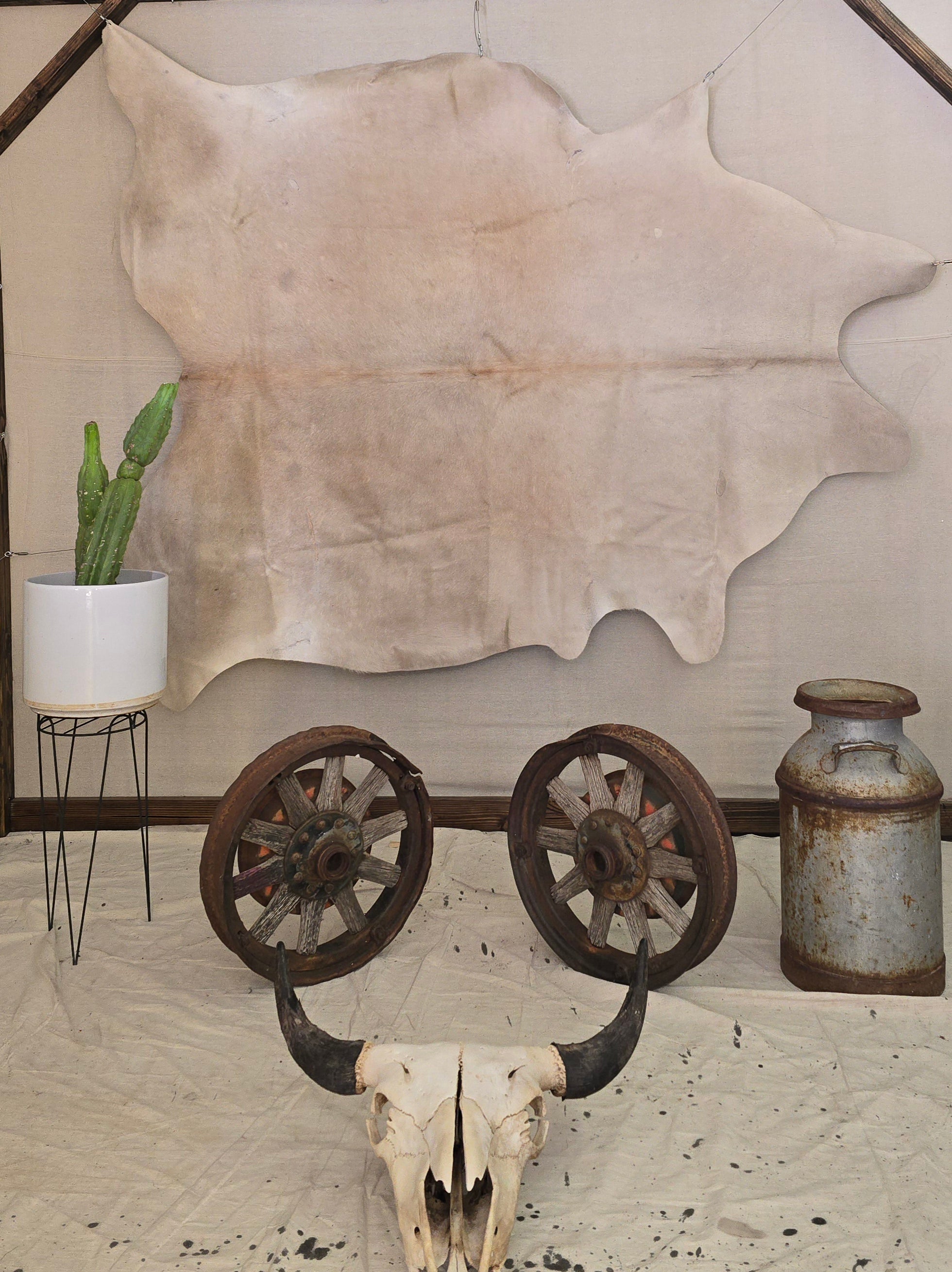 Luxurious White Cowhide Handmade in Brazil