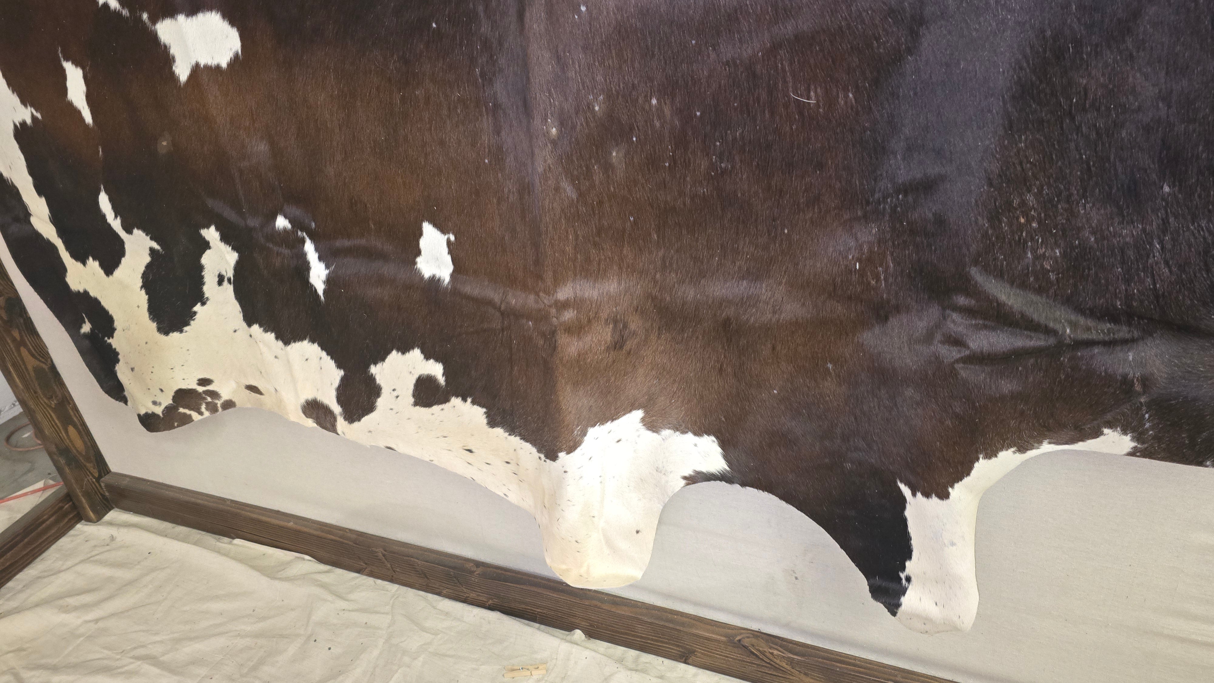 Distinctive Brown and White Cowhide Handcrafted in Brazil