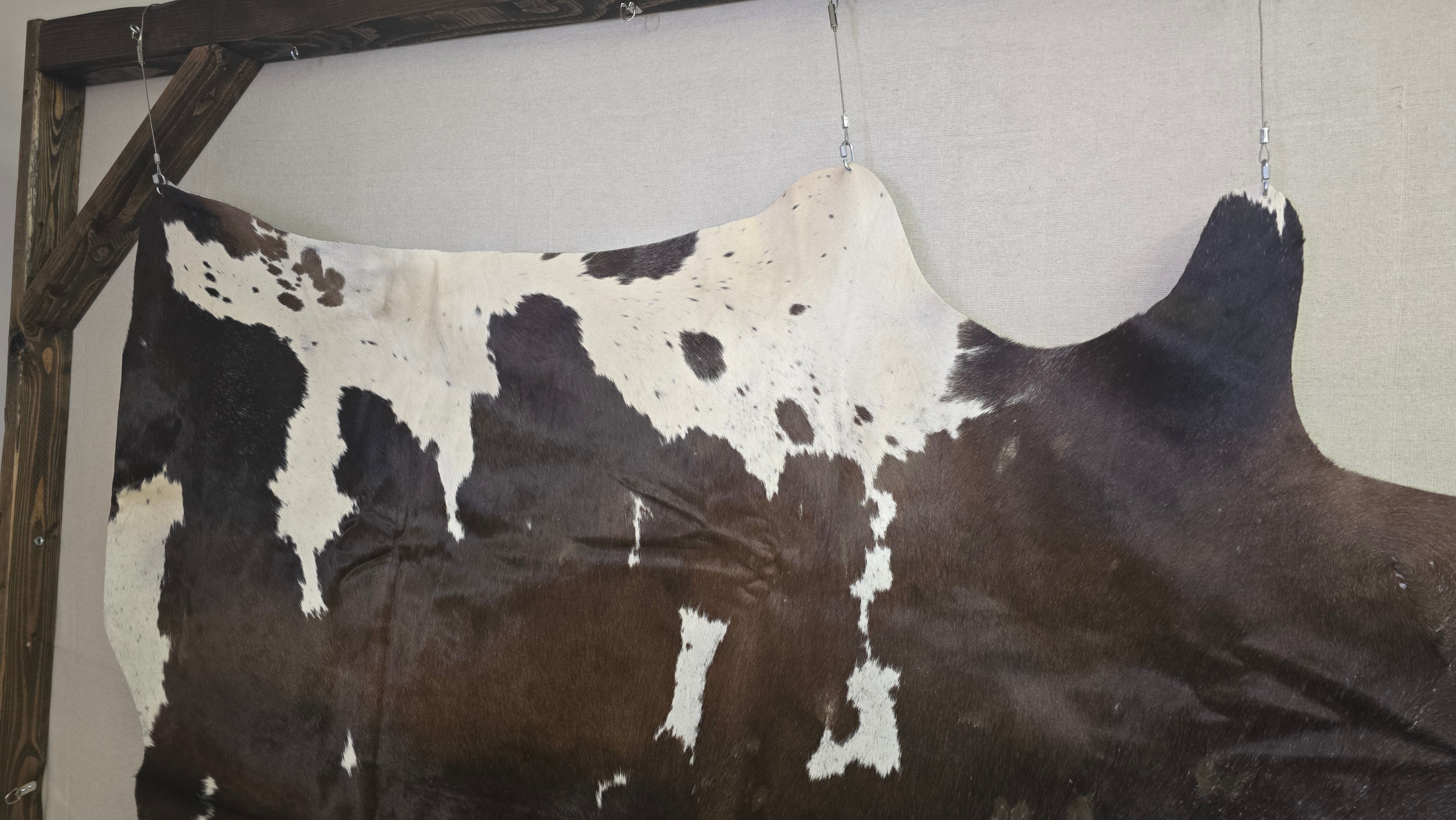 Distinctive Brown and White Cowhide Handcrafted in Brazil