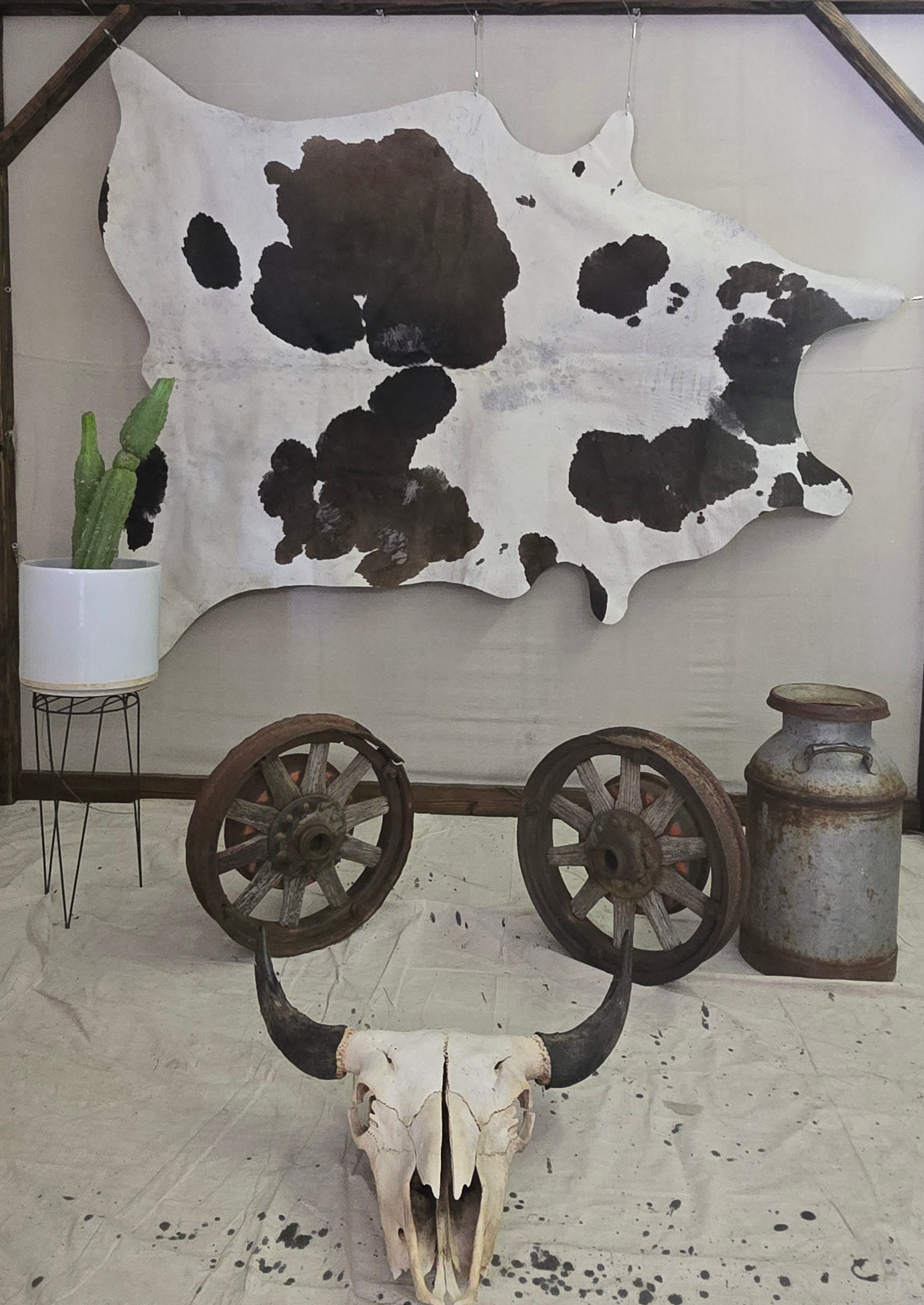 Remarkable Brown and White Cowhide Handmade in Brazil