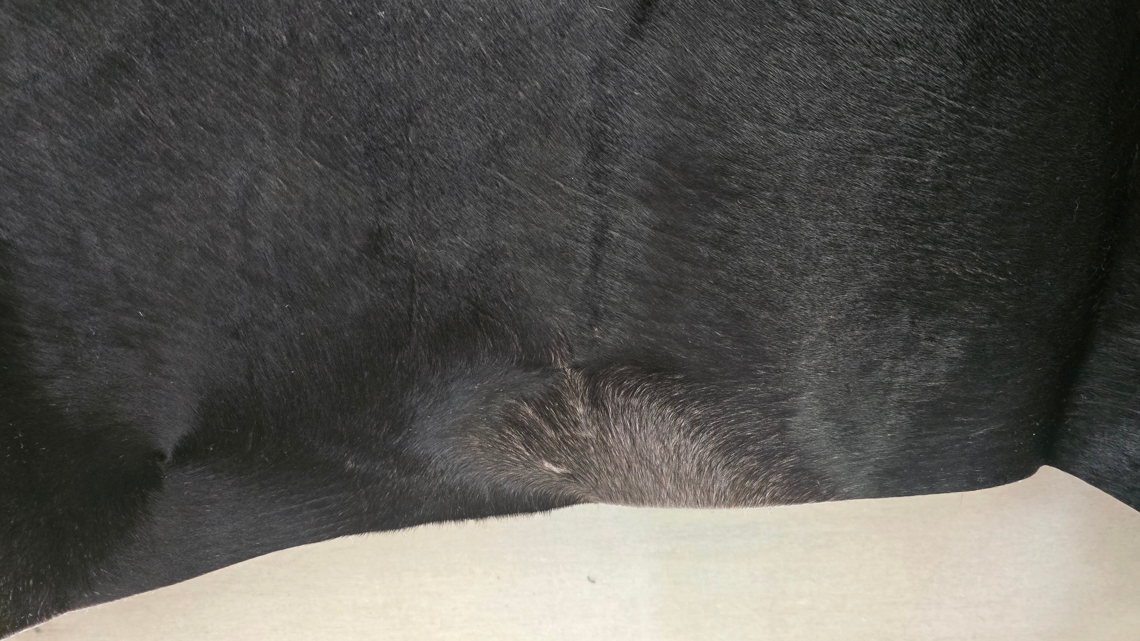 Elegant Black Cowhide Rug Handmade in Brazil