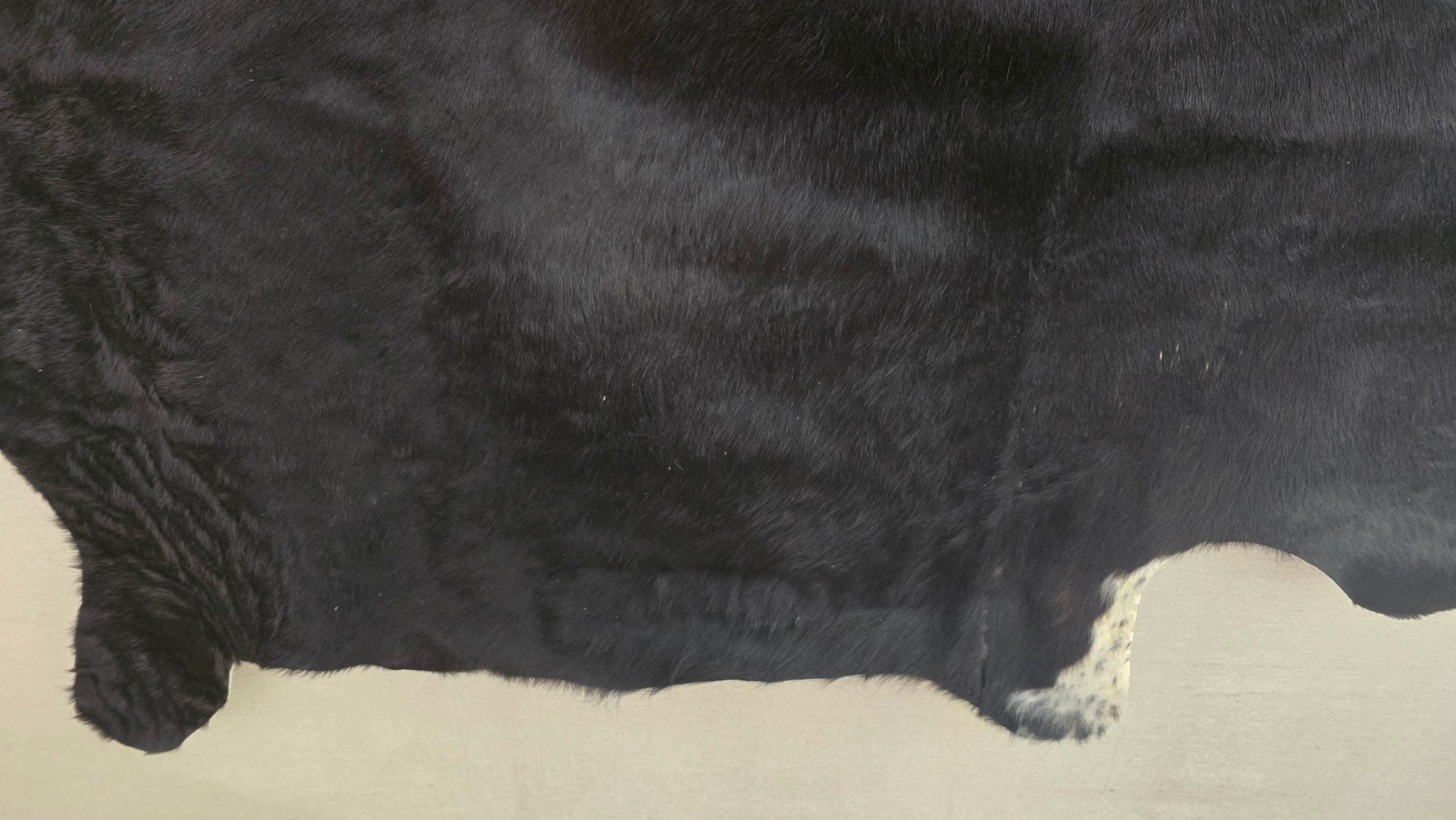 Unique Black Cowhide Rug Handmade in Argentina