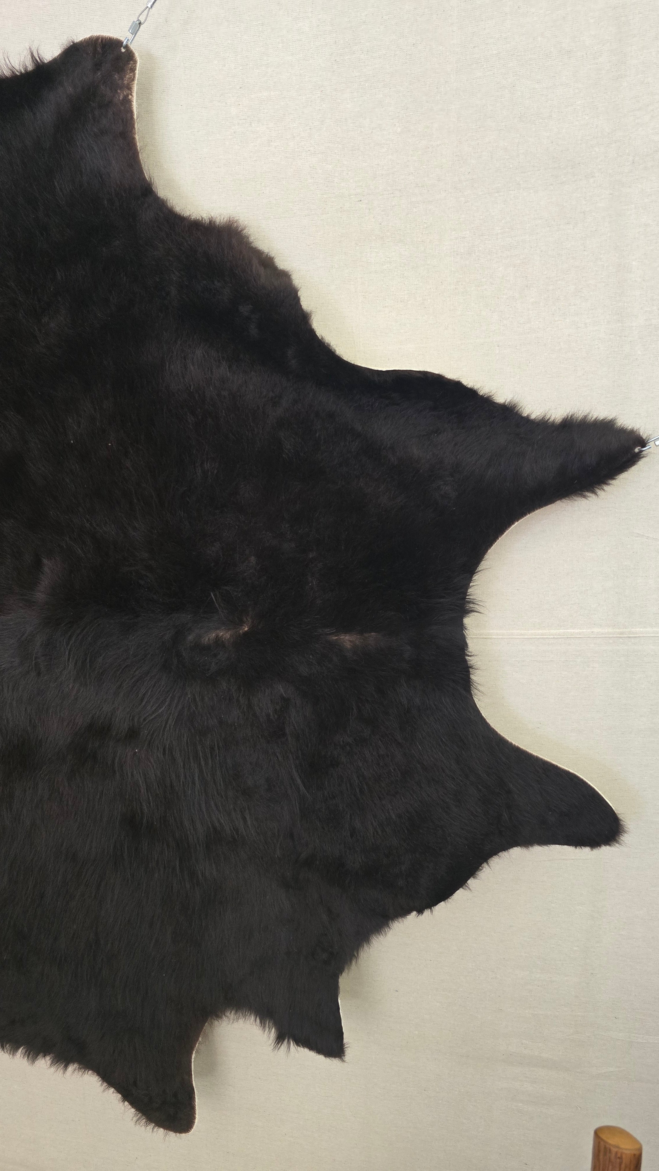 Sophisticated Black Cowhide Rug Handmade in Argentina