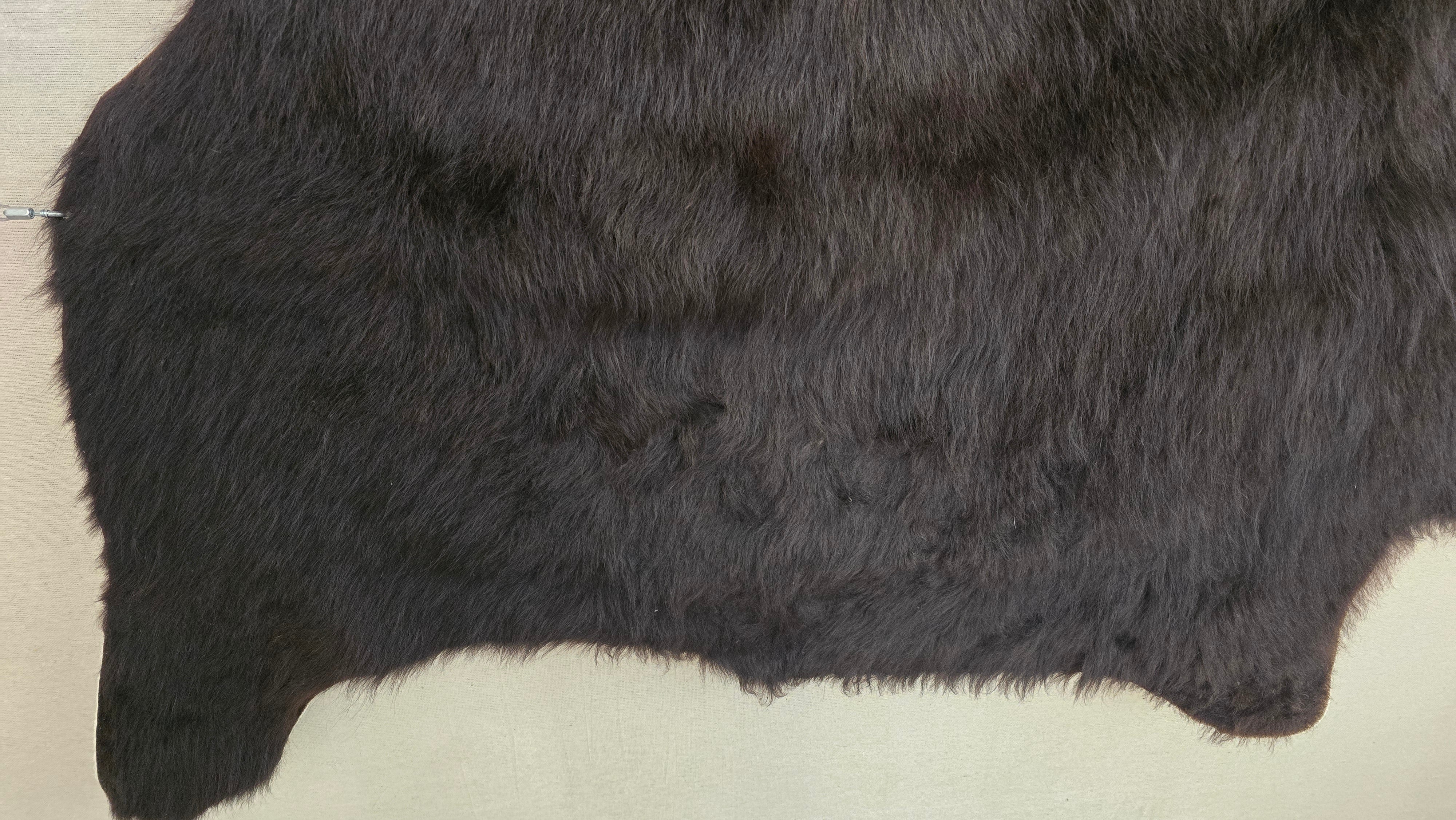 Sophisticated Black Cowhide Rug Handmade in Argentina