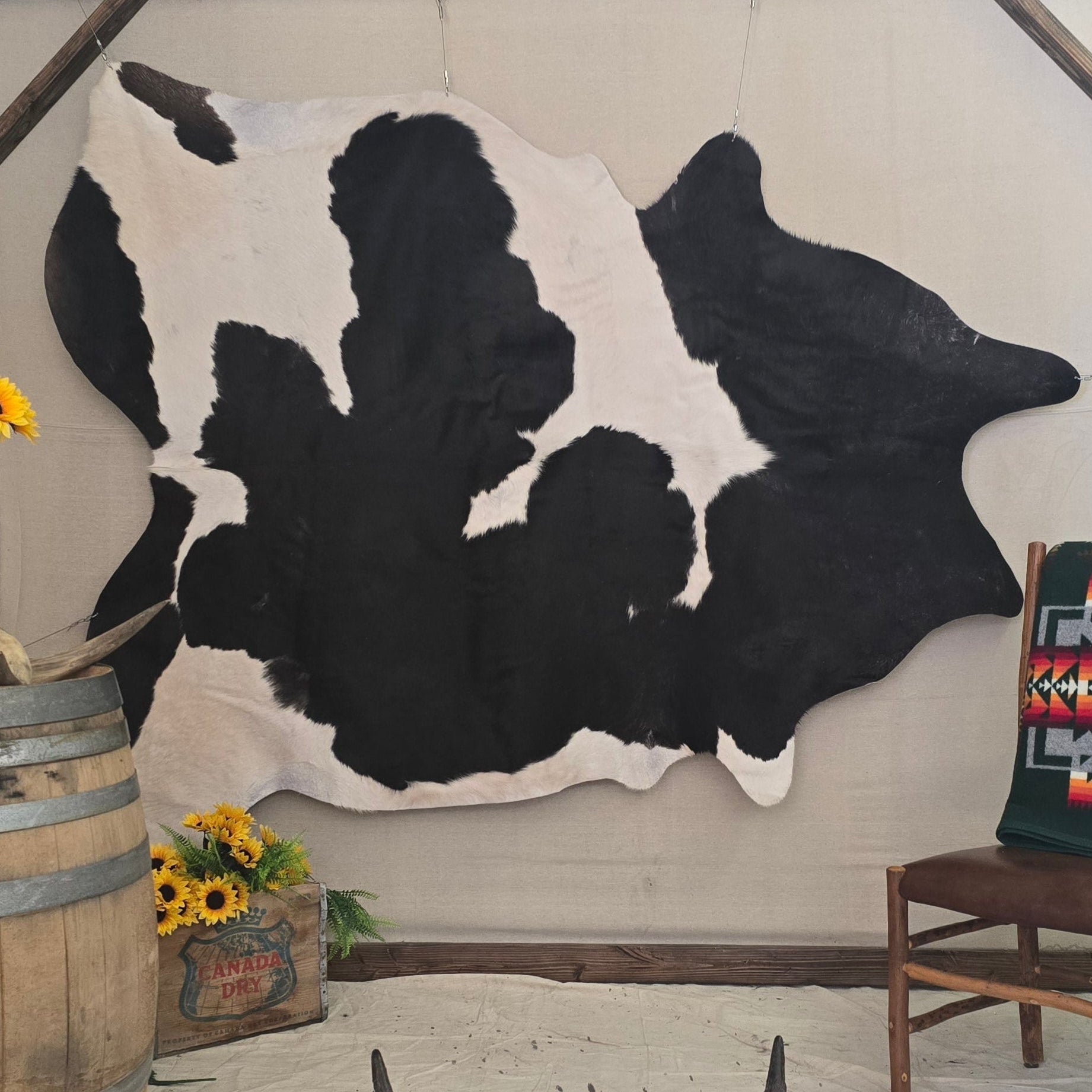 Genuine Black and White Cowhide Handmade in Brazil