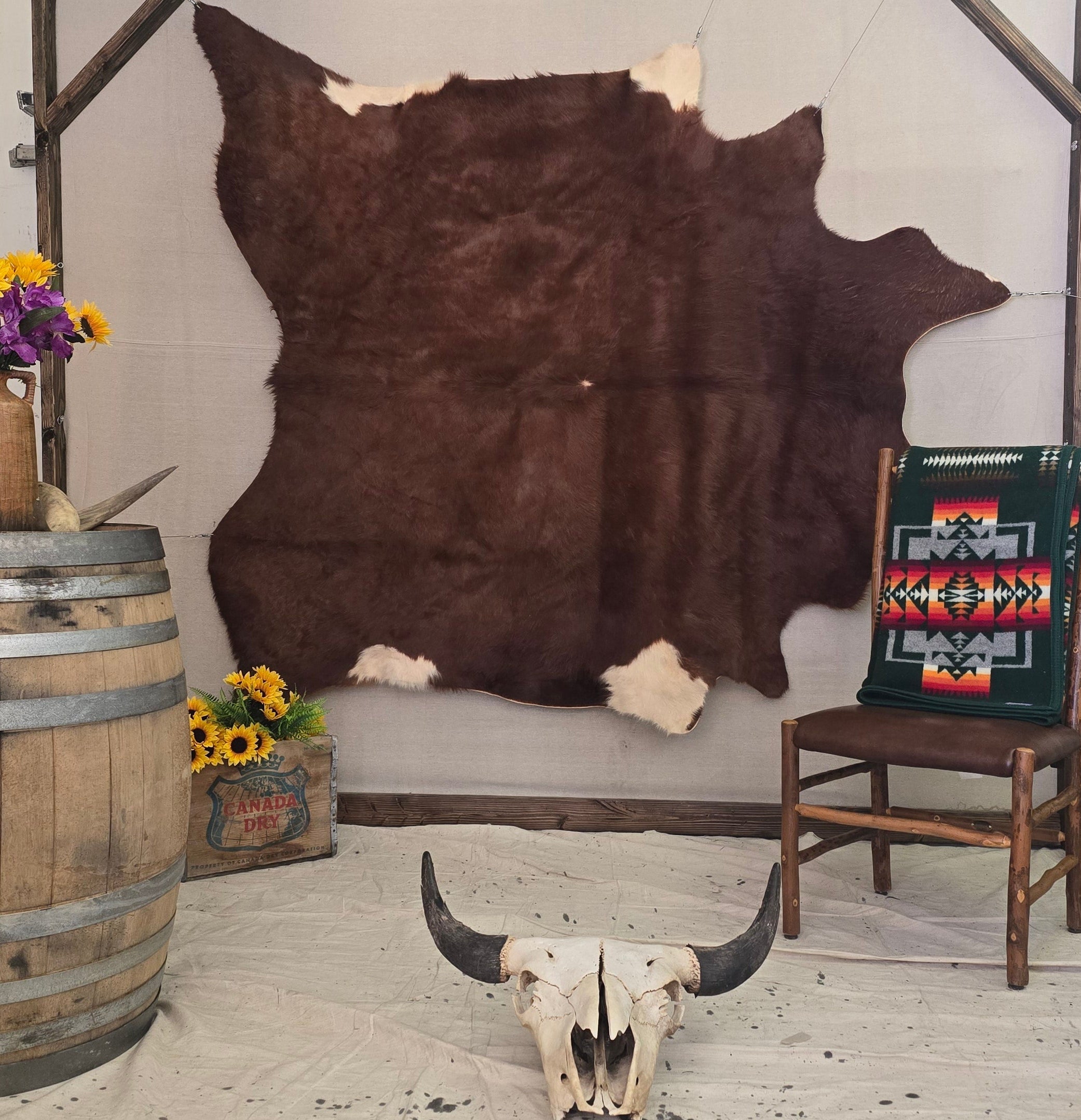 Natural Brown and White Cowhide Made in Brazil